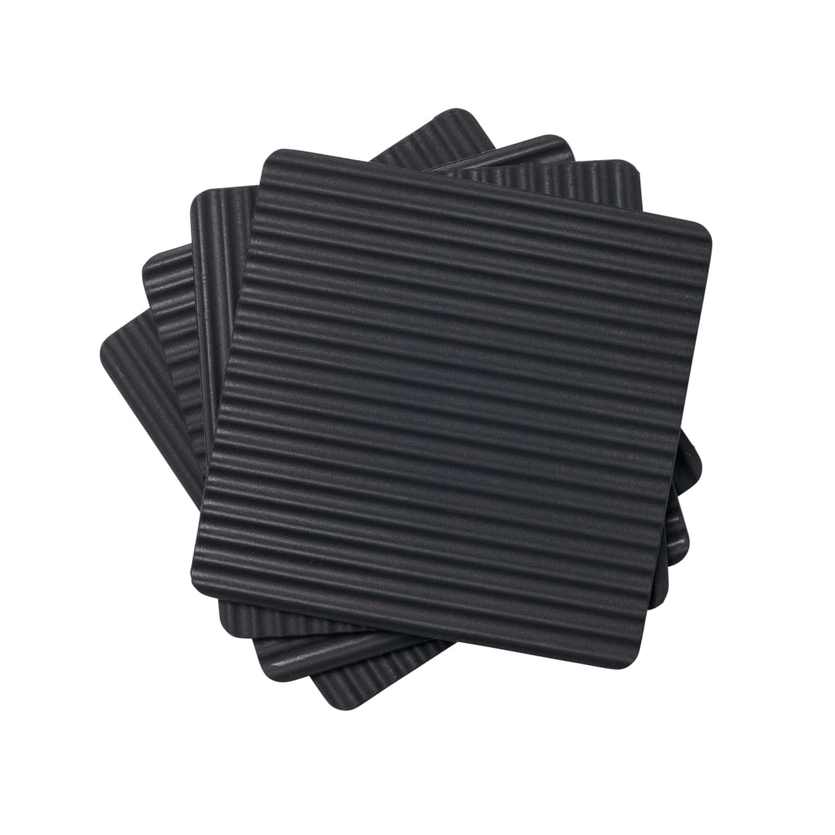 Zeal Silicone Square Coasters Black 4 Piece Set