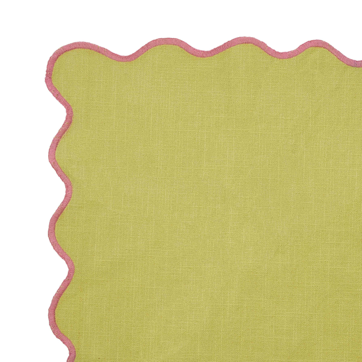 Emporium Neo Scalloped Napkin Lime & Pink