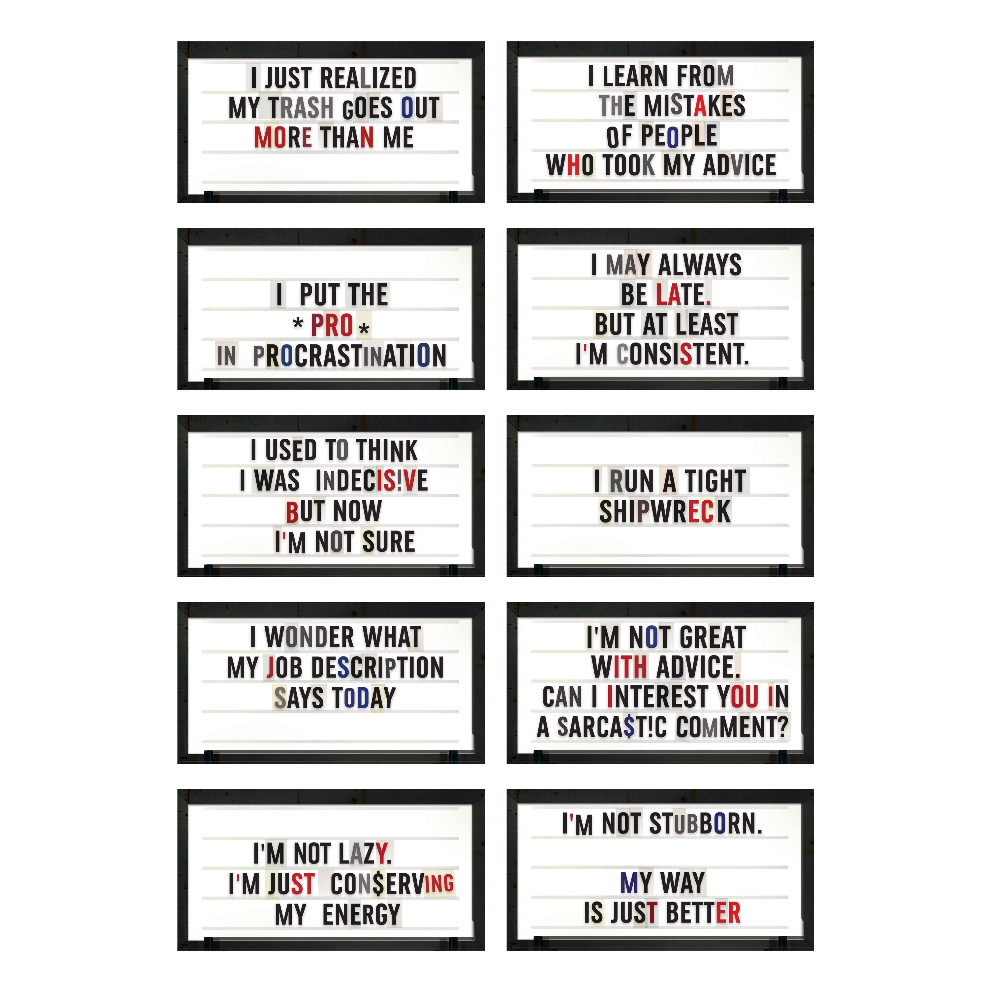 Fred Daily Marquee Desk Flip Book Multi-Coloured