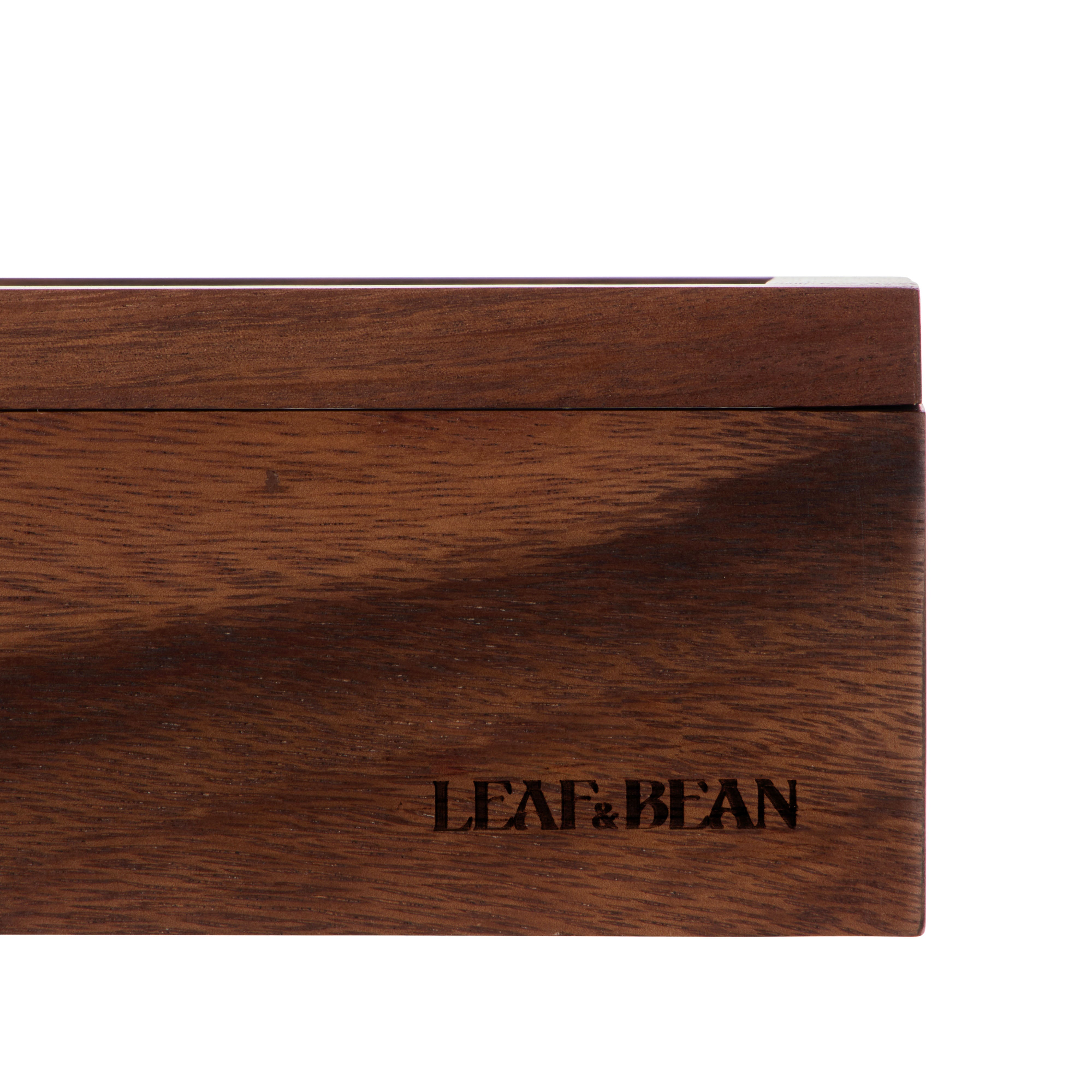 Leaf & Bean Byron Acacia Tea Box 6 Compartment Natural