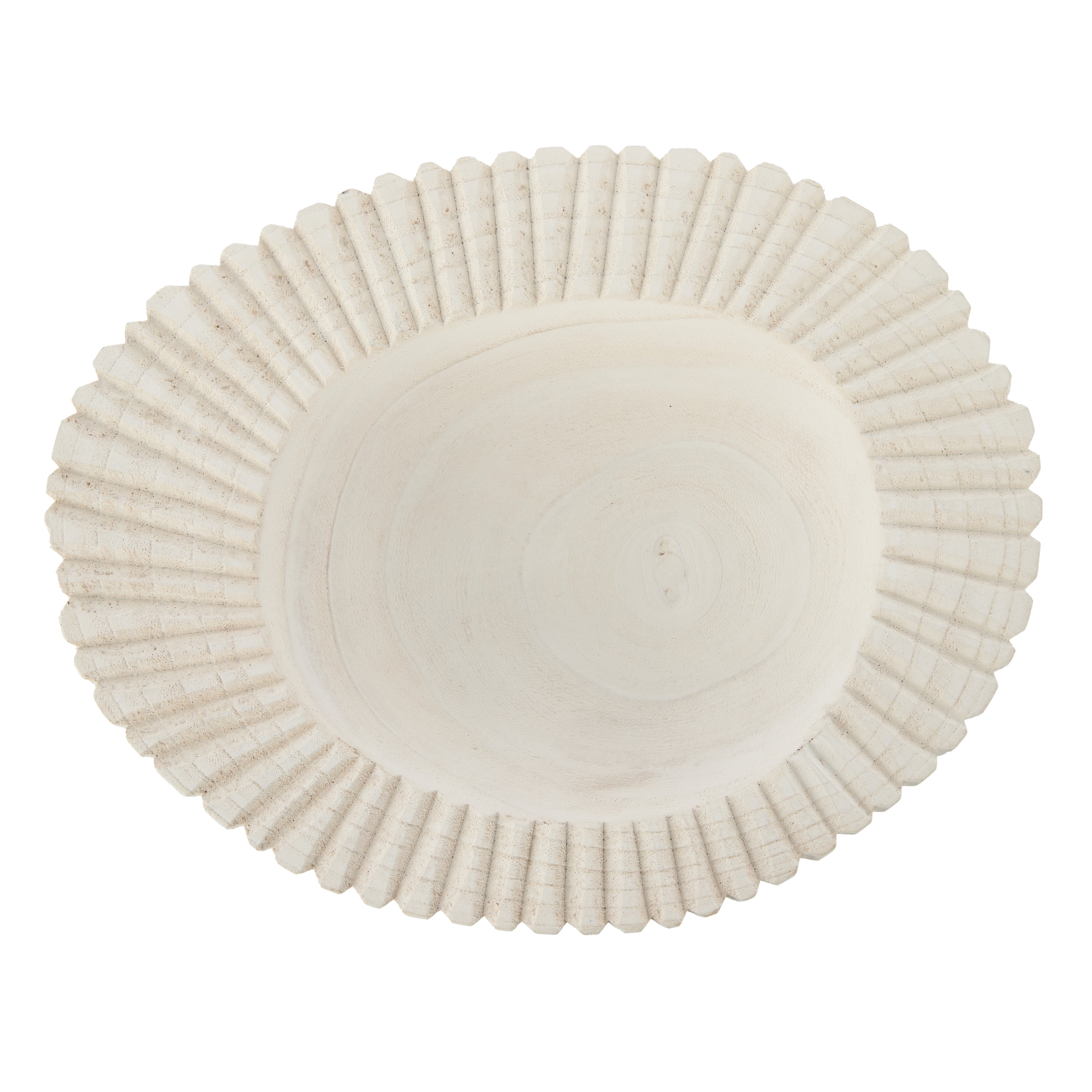 Amalfi Picton Ribbed Timber Bowl White