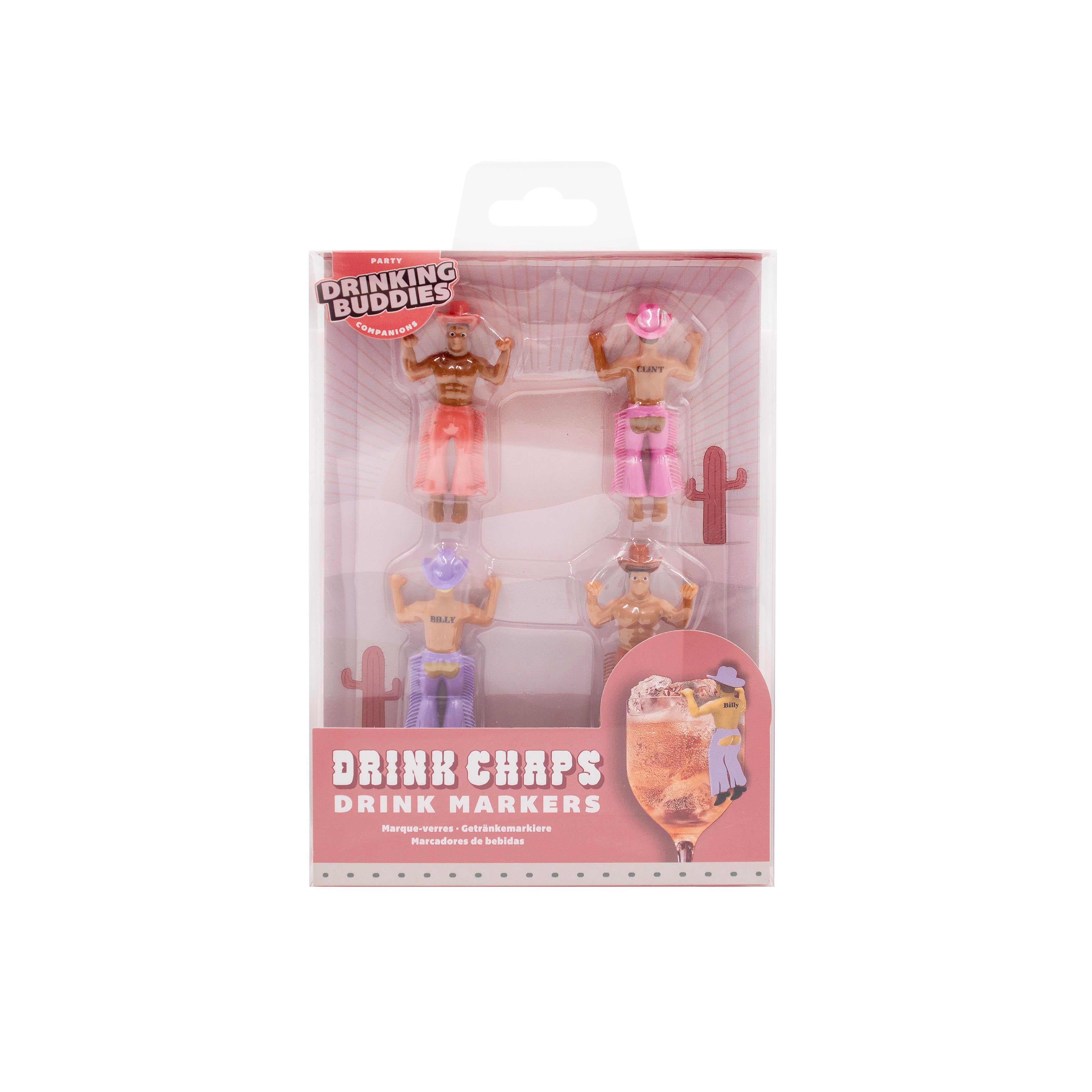 Drinking Buddies Drink Chaps Drink Markers 4 Piece Set