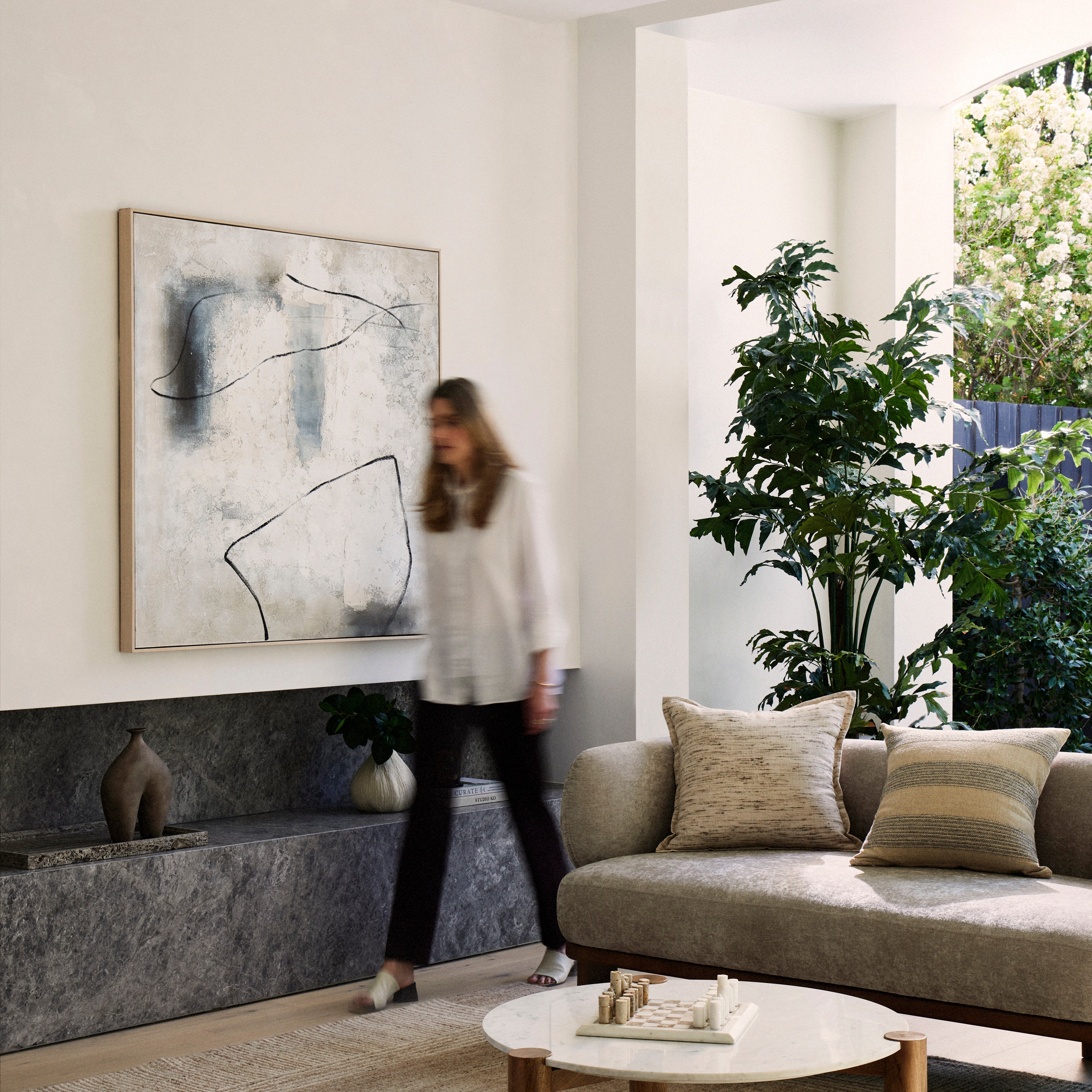 Grand Designs Morgan Hand Painted Wall Art White