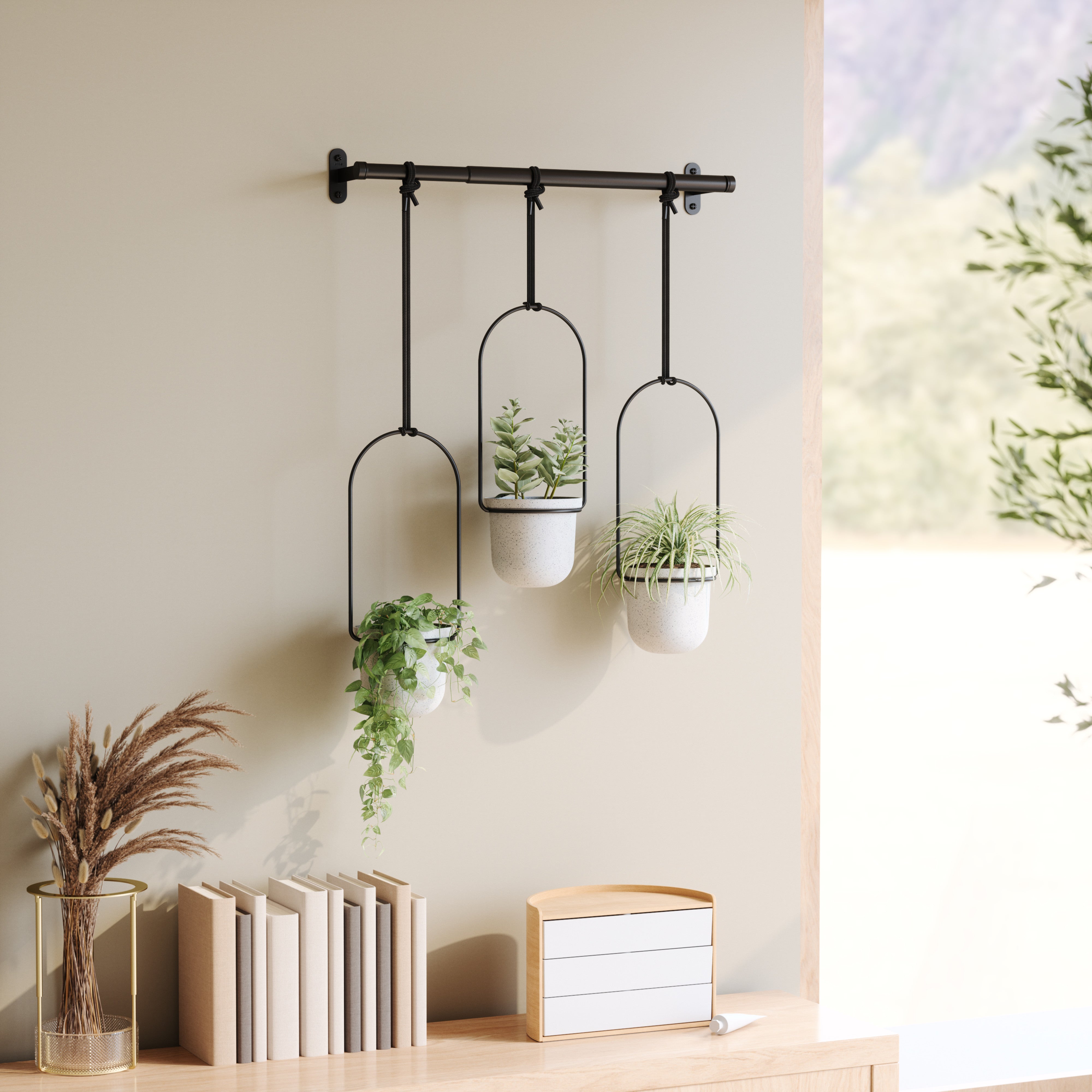 Umbra Triflora Hanging Planter White & Black
