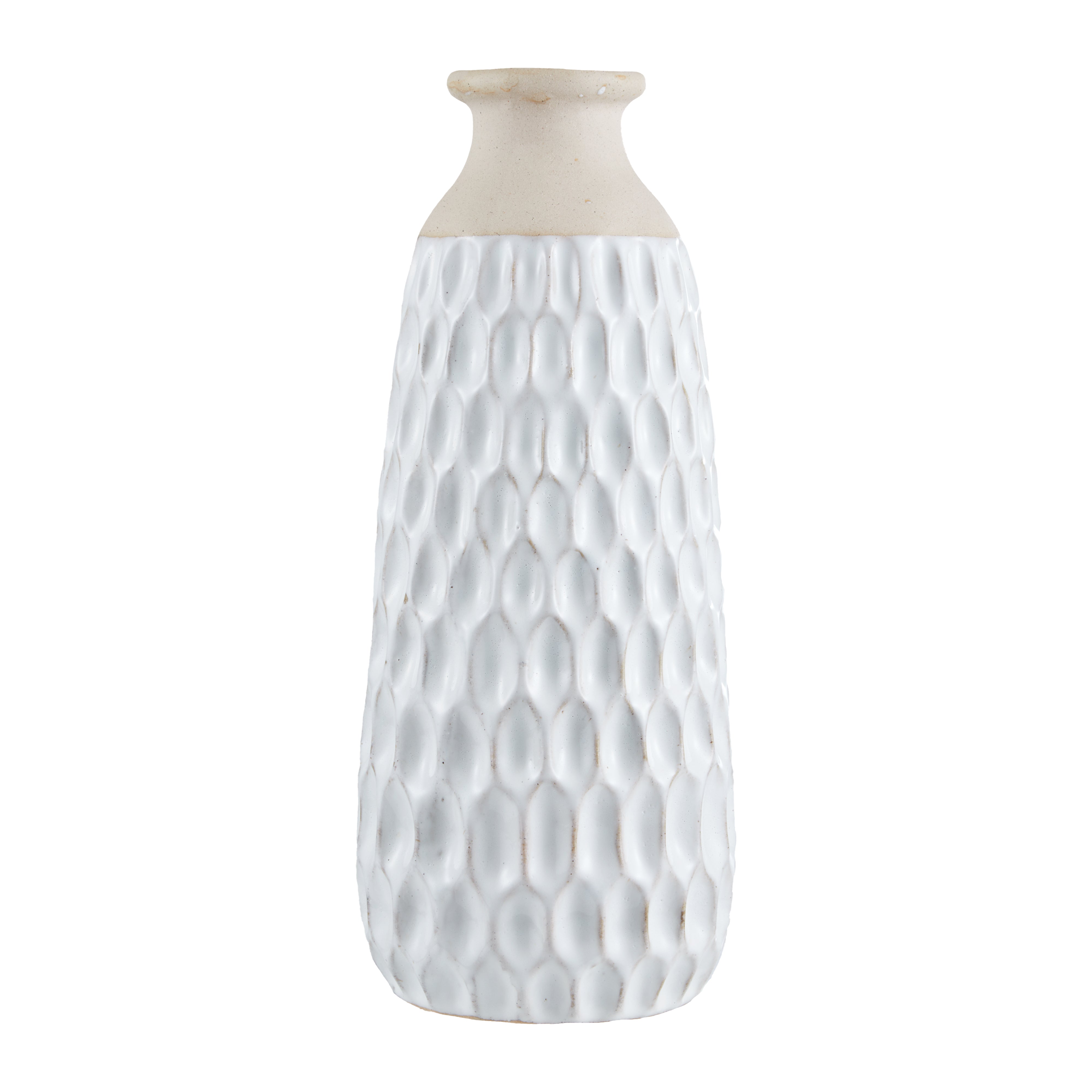 Amalfi Chichi Textured Vase Large White & Brown