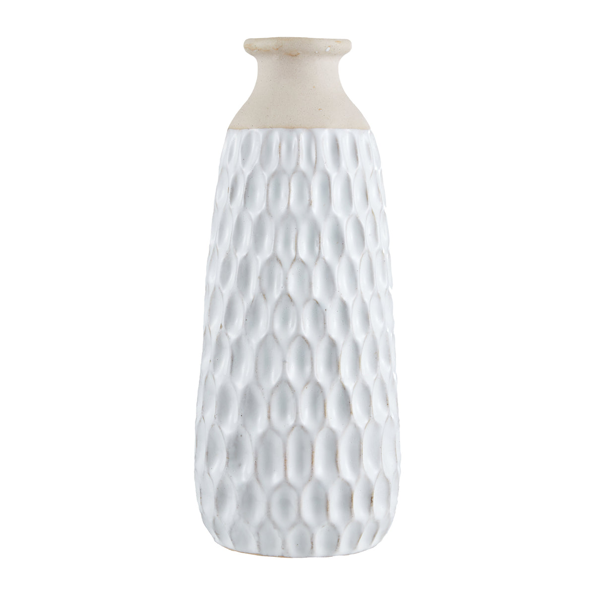 Amalfi Chichi Textured Vase Large White & Brown