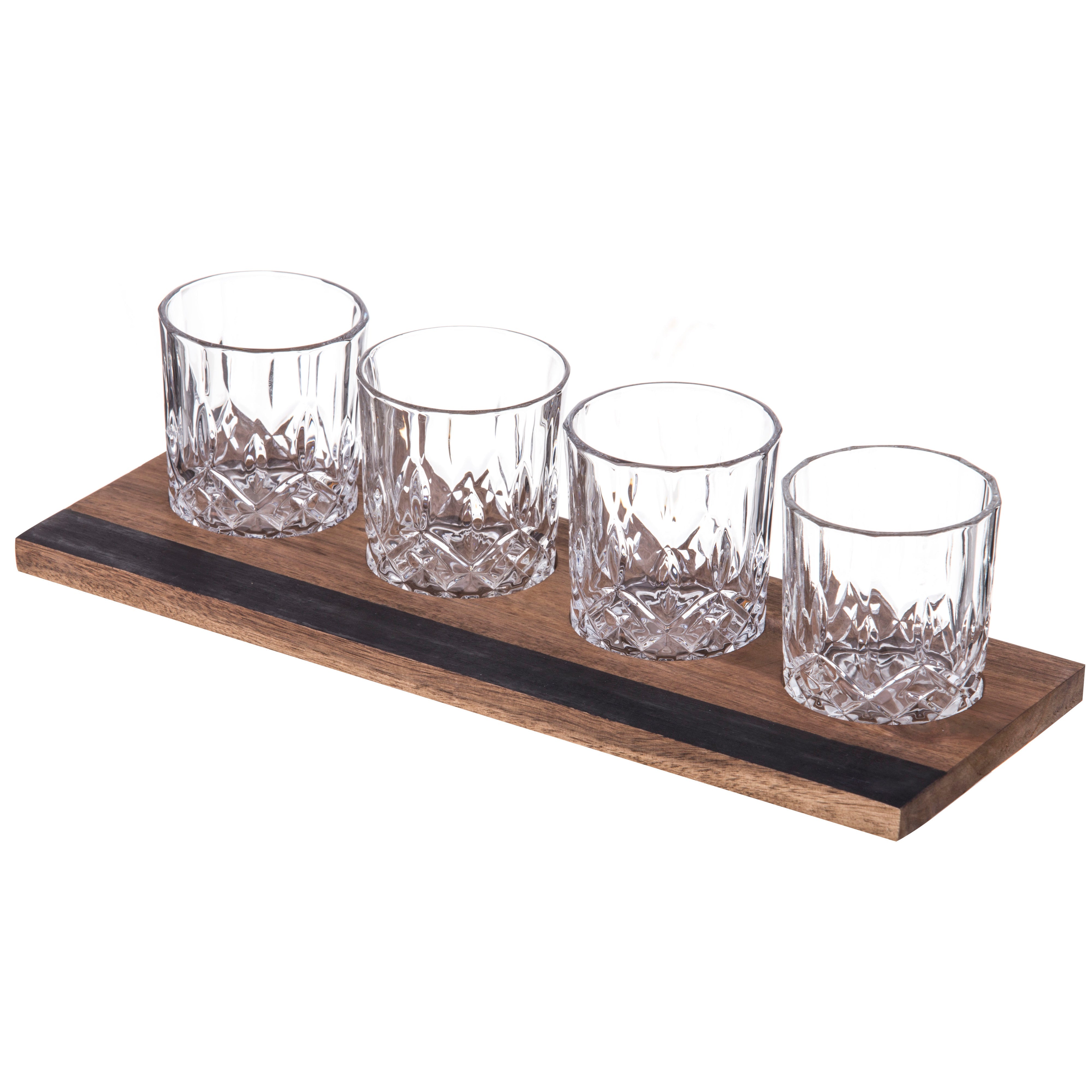 Davis & Waddell Fine Foods Whisky Flight Set 5 Piece Clear & Natural