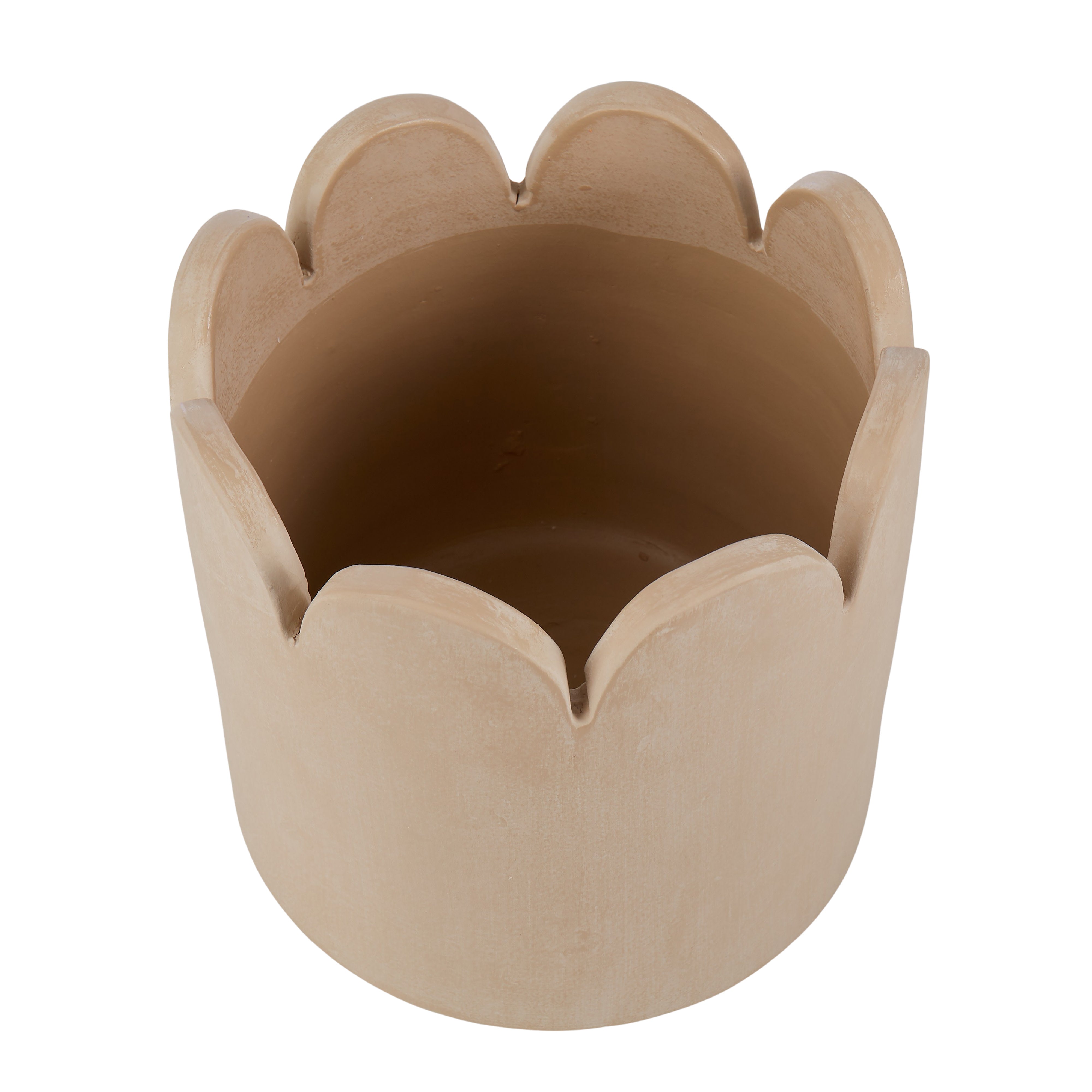 Amalfi Ceramic Stone Wash Scalloped Vessel Terracotta