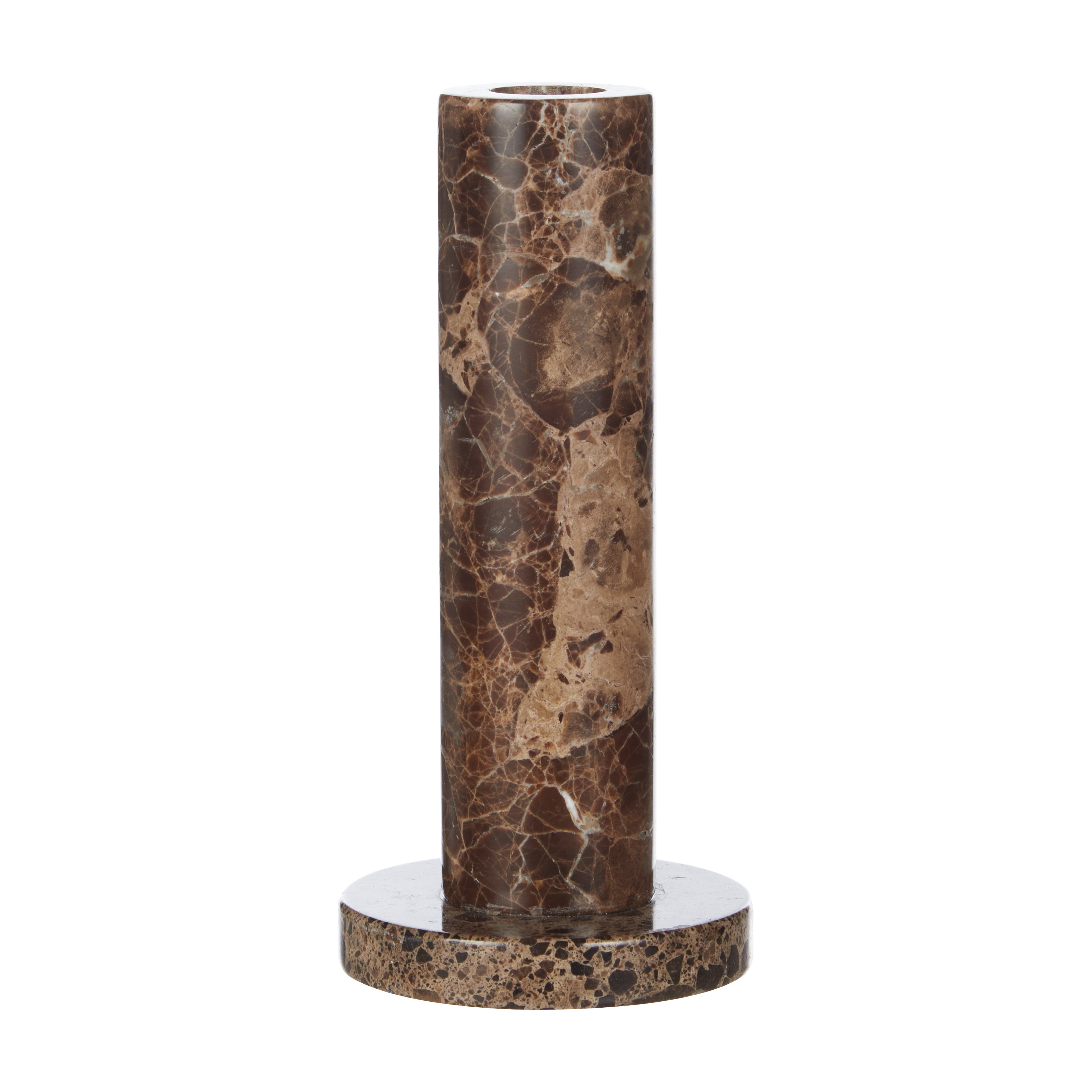 Academy Albert Marble Candle Holder Large Brown
