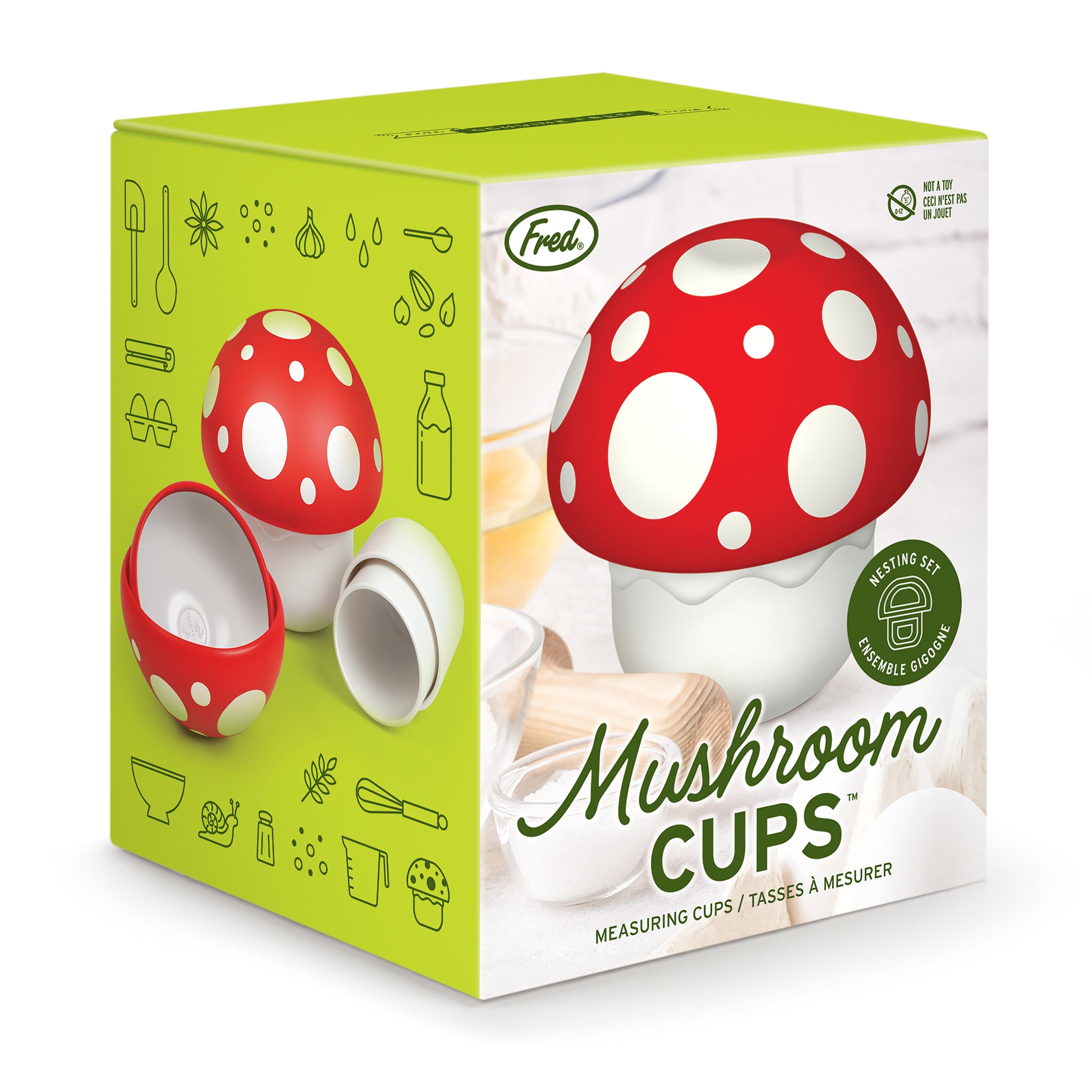 Fred Mushroom Cups Nesting Measuring Cups 6 Piece Set Red