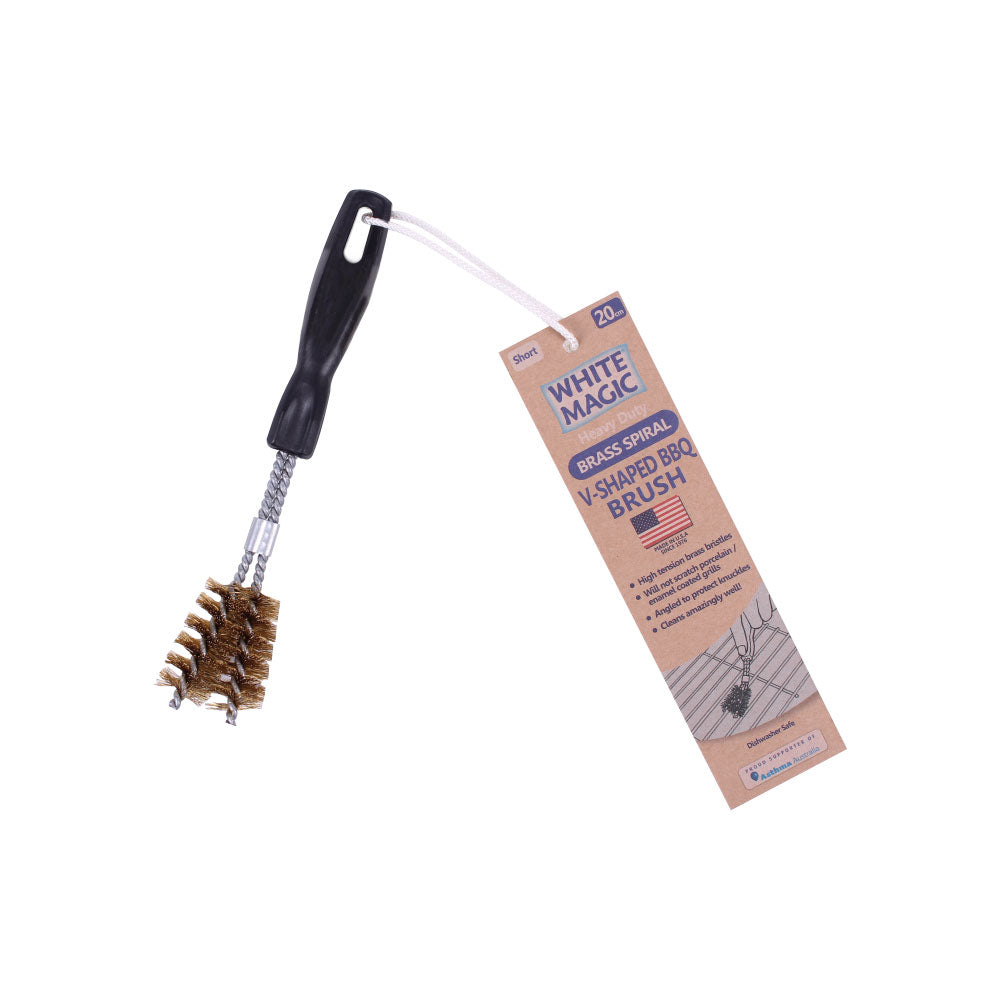 Short V-Shaped Brass Spiral Barbecue Brush