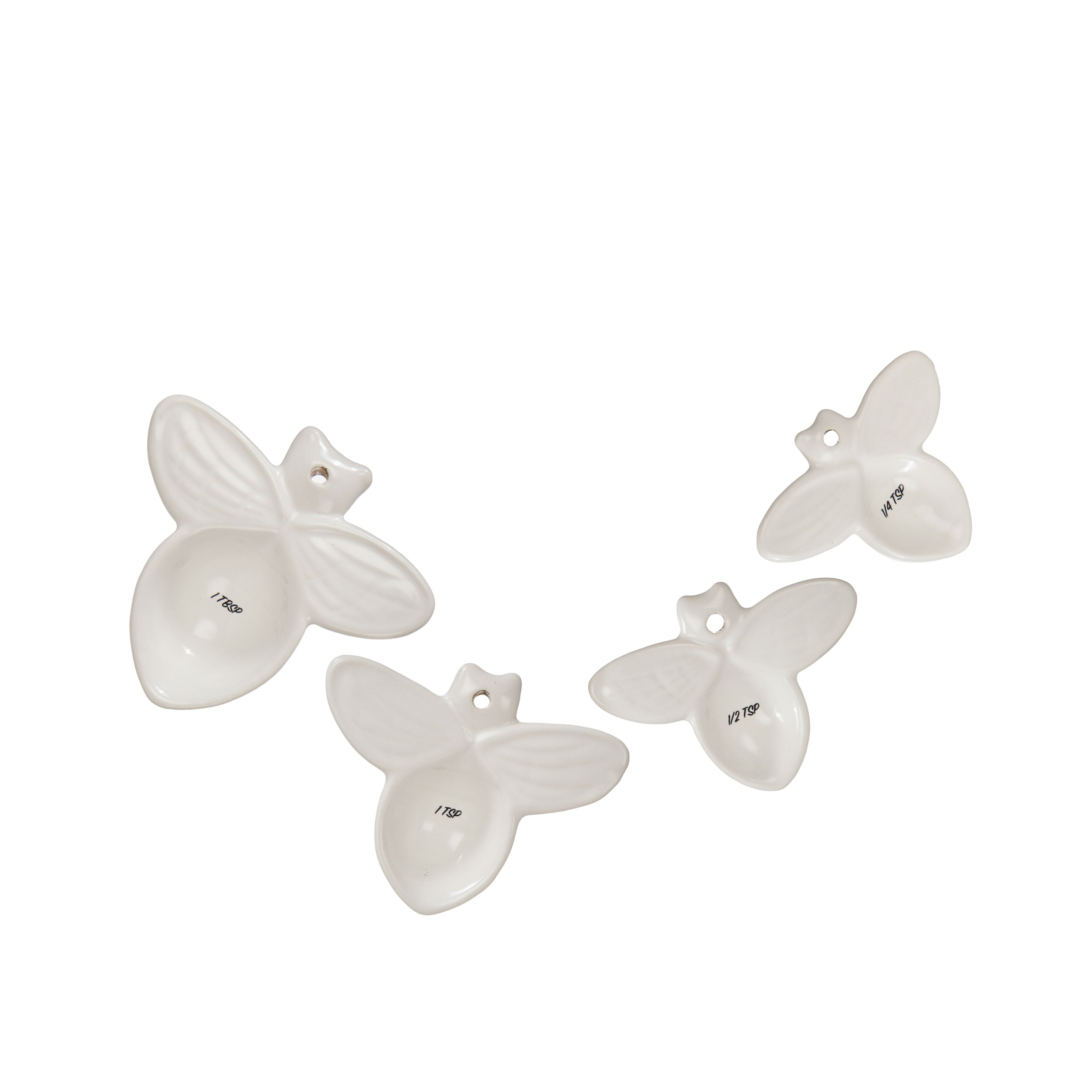 Davis & Waddell Wildflower & Hive Measuring Spoons White
