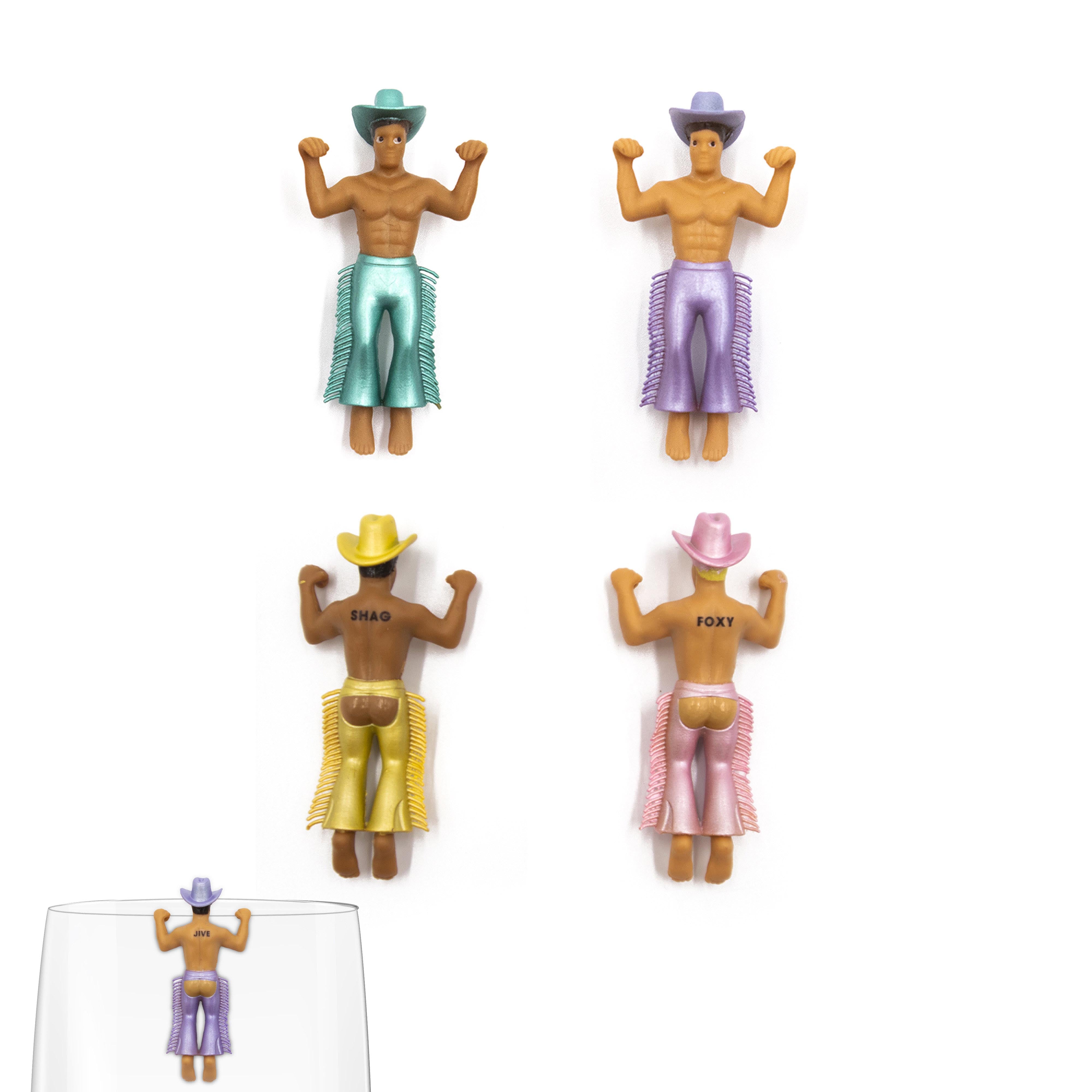 Drinking Buddies Disco Cowboy Drink Markers 4 Piece Set