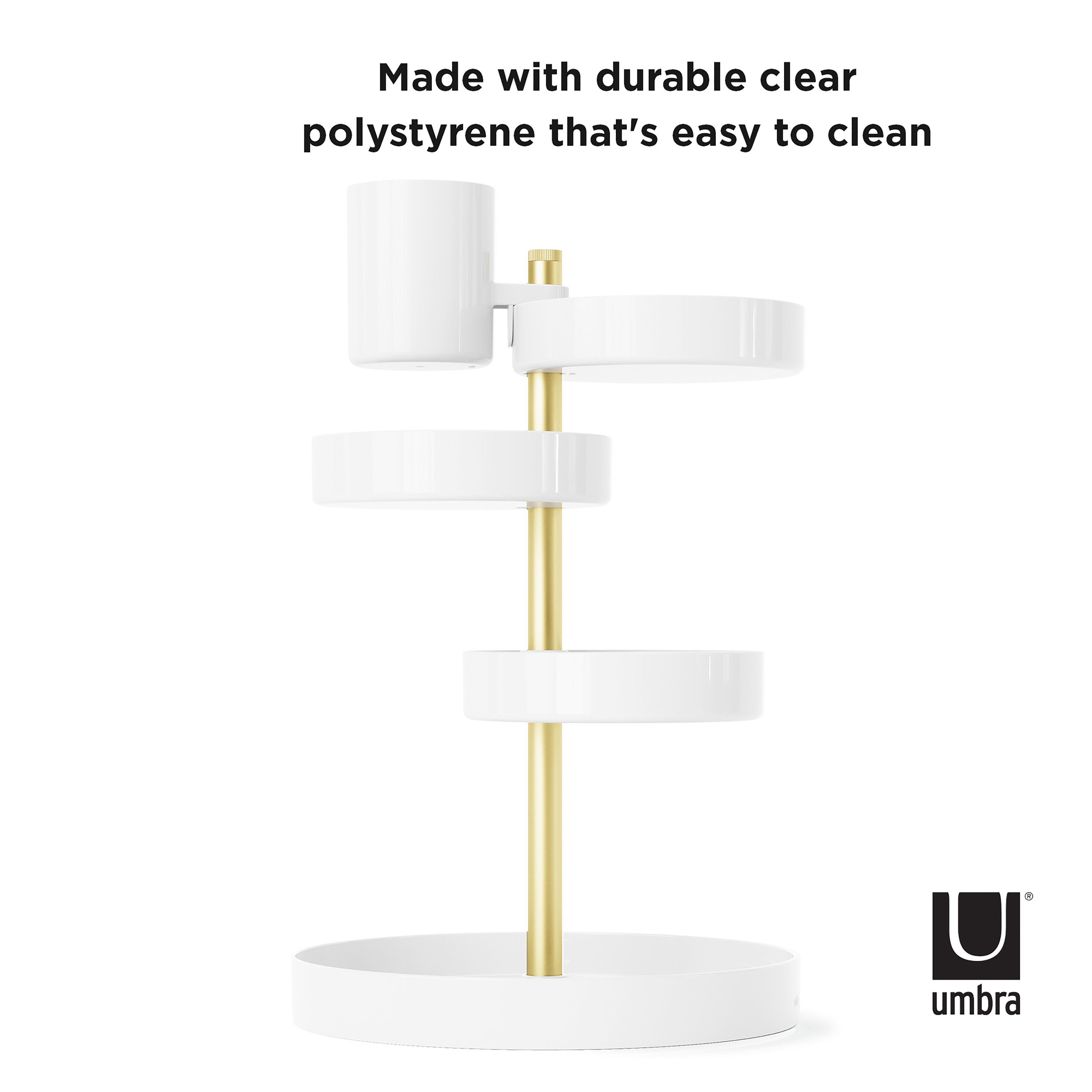 Umbra Pirouette Organizer White & Brass