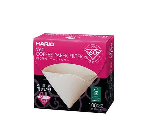 Hario V60 Paper Filter 01 Natural Box (100pk)
