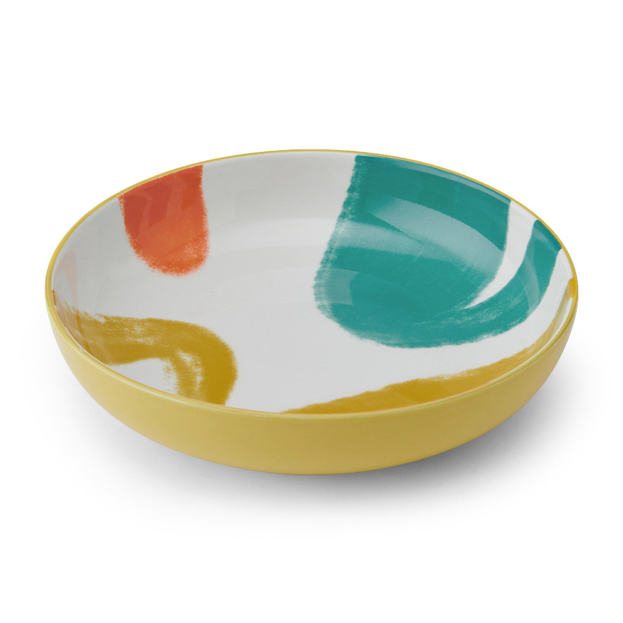 Mikasa Glazed Stoneware Coupe Bowl 21cm (Yellow Abstract)