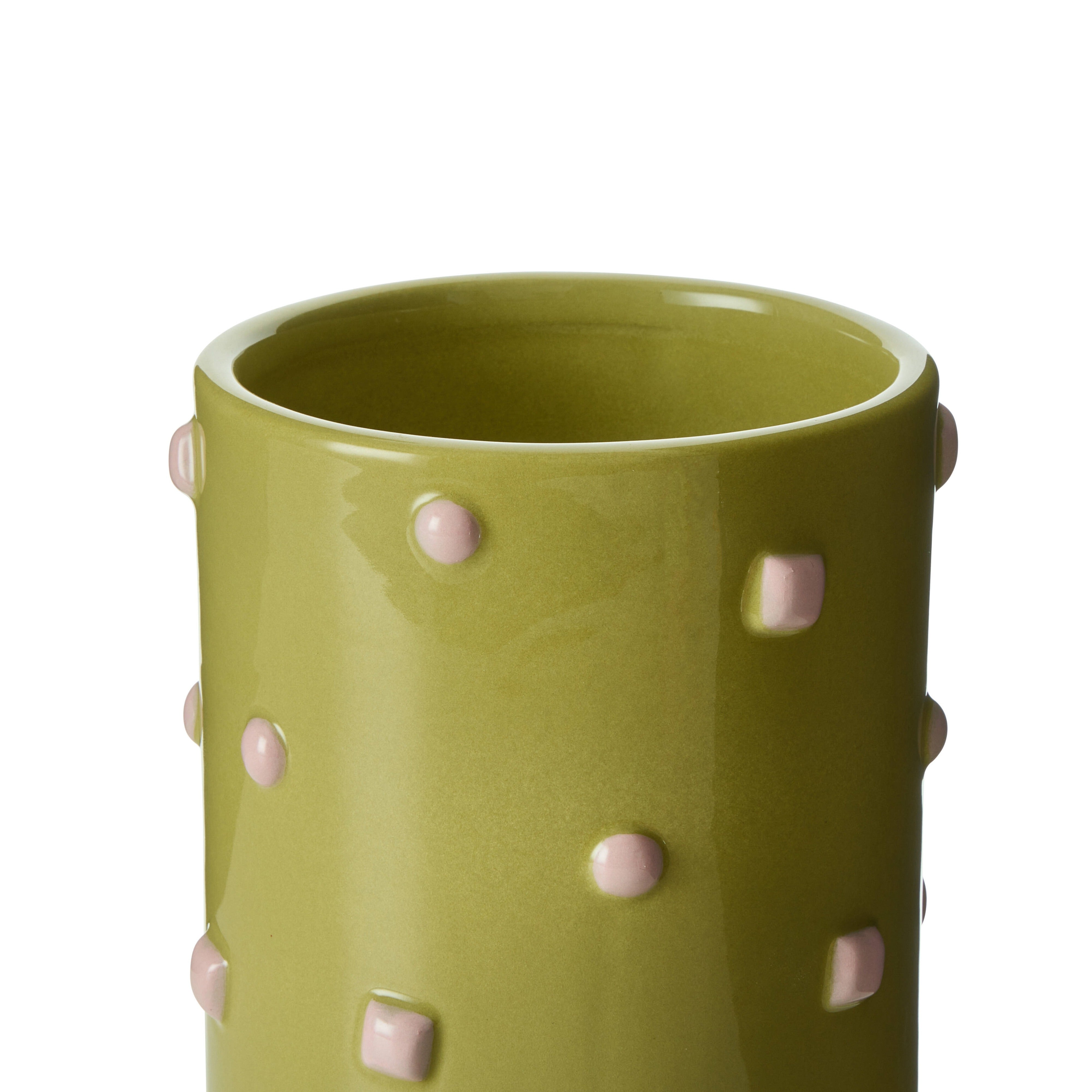 Emporium Bejeweled Vase Green & Pink