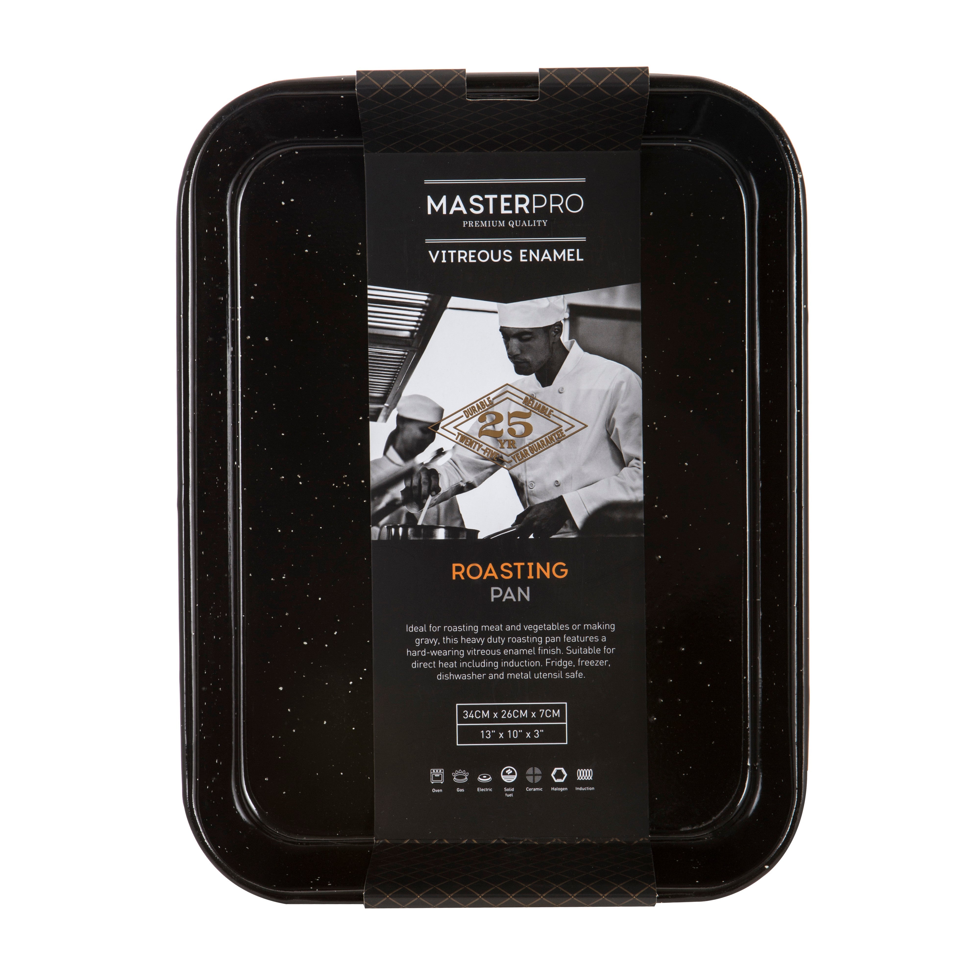 MasterPro Professional Vitreous Enamel Roasting Pan 32x24cm