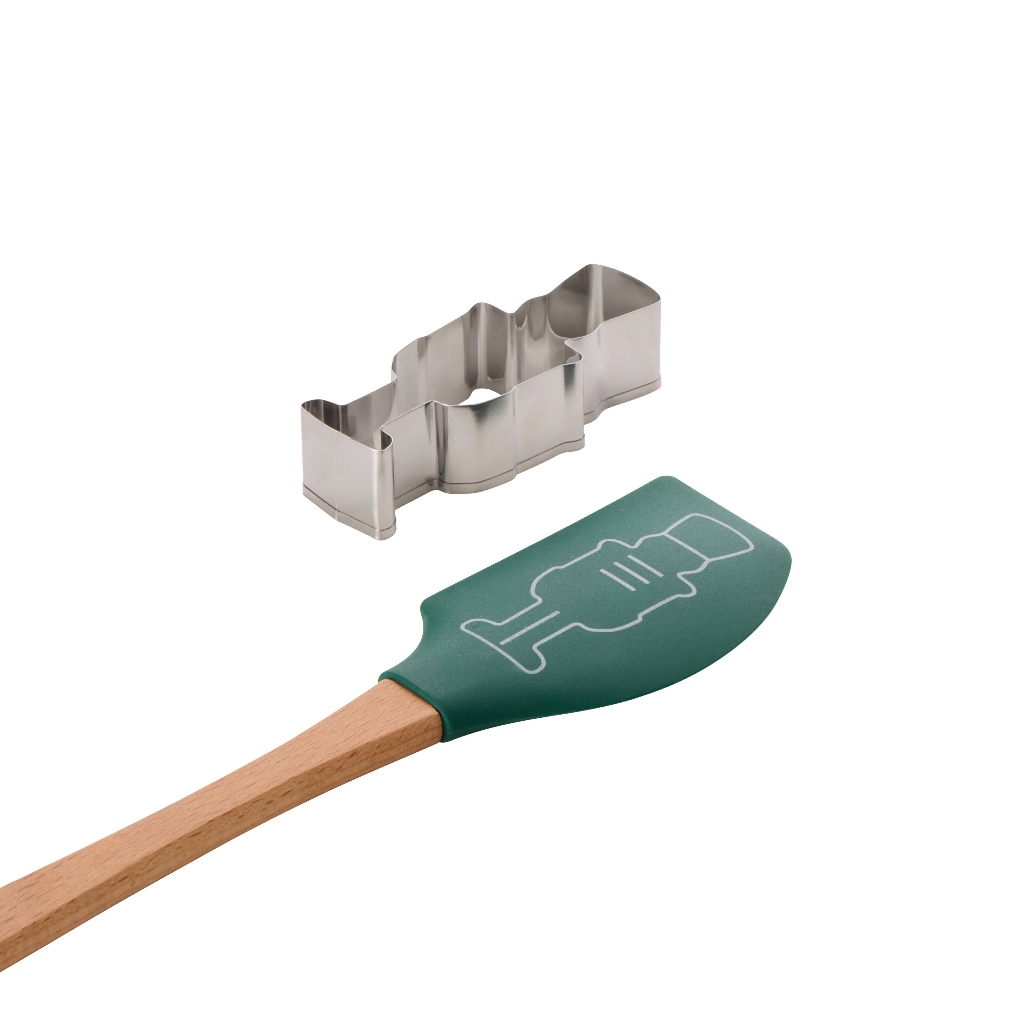 Davis & Waddell Cookie Baking 2 Piece Set Green & Wood