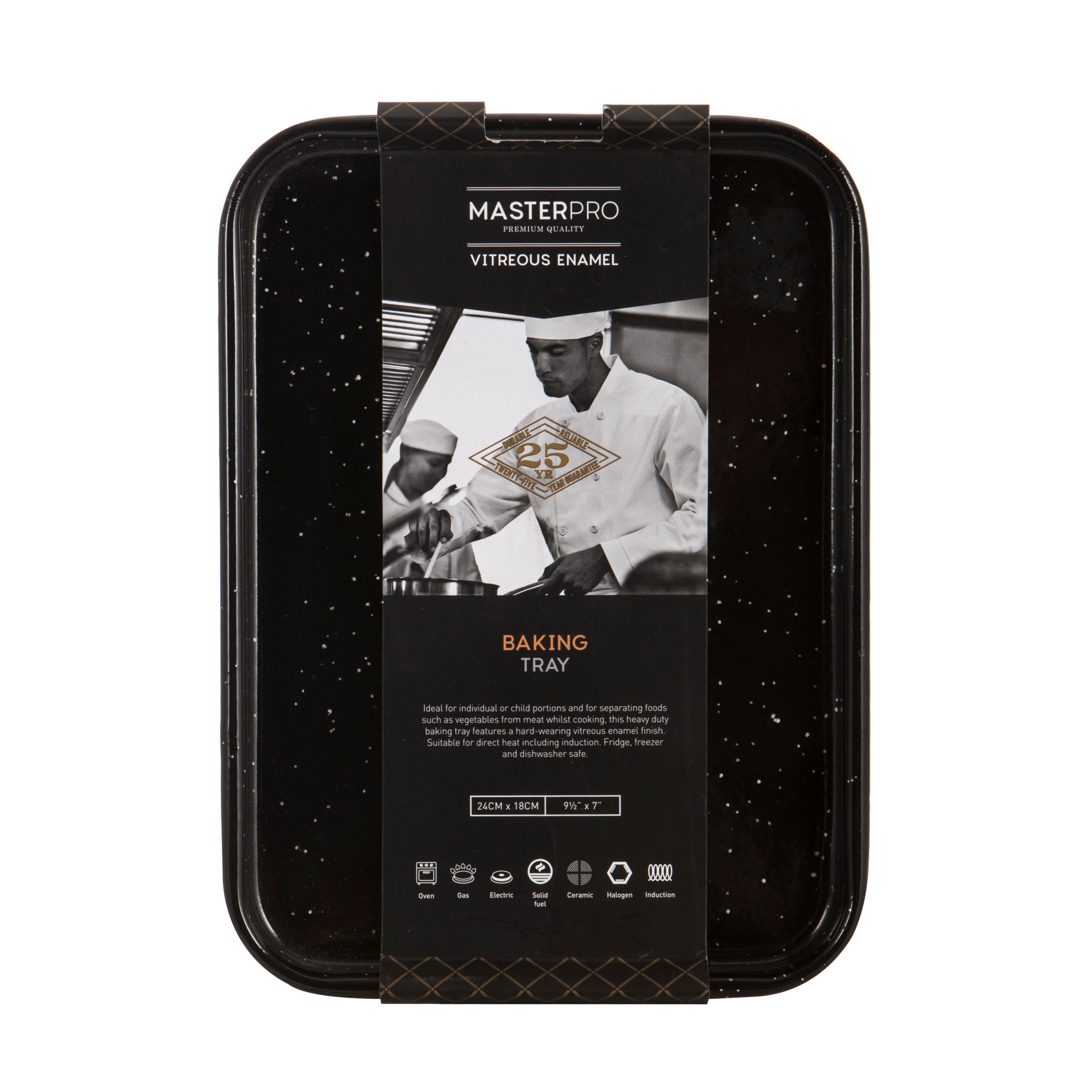 MasterPro Professional Vitreous Enamel Baking Tray 23x16cm