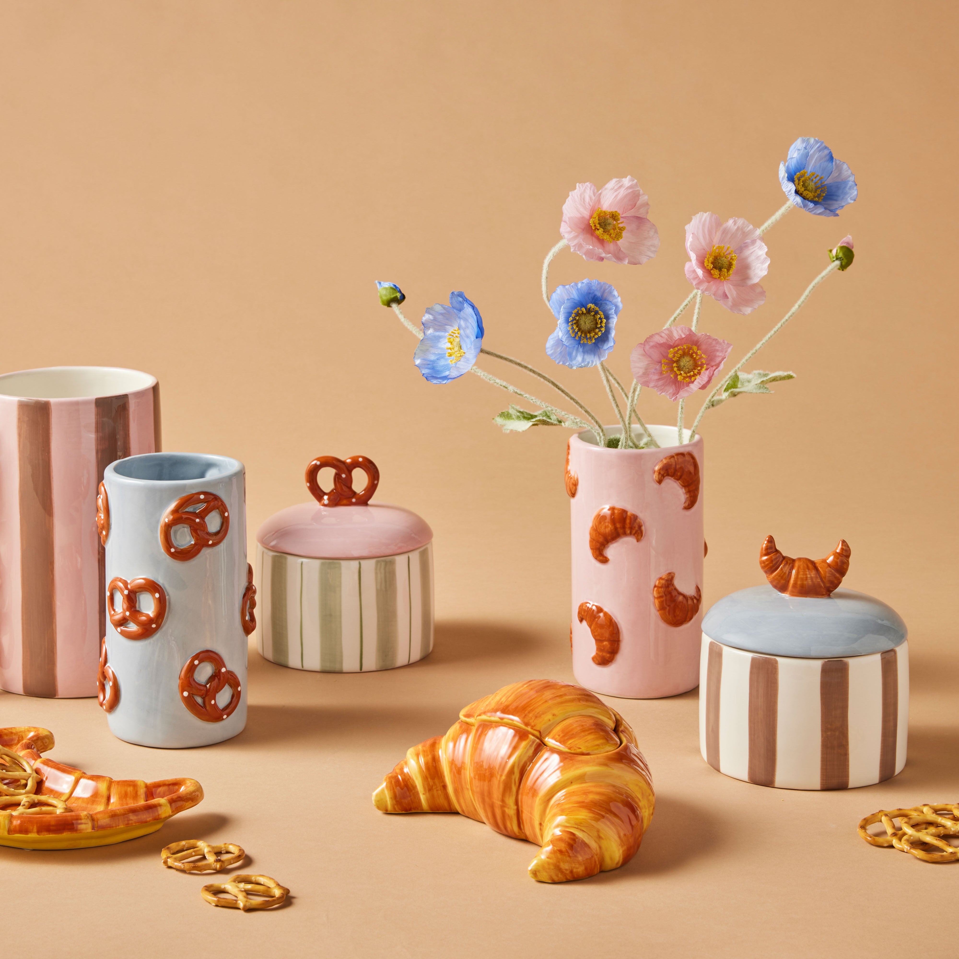 Emporium Colette Croissant Stripe Cannister Multi-Coloured