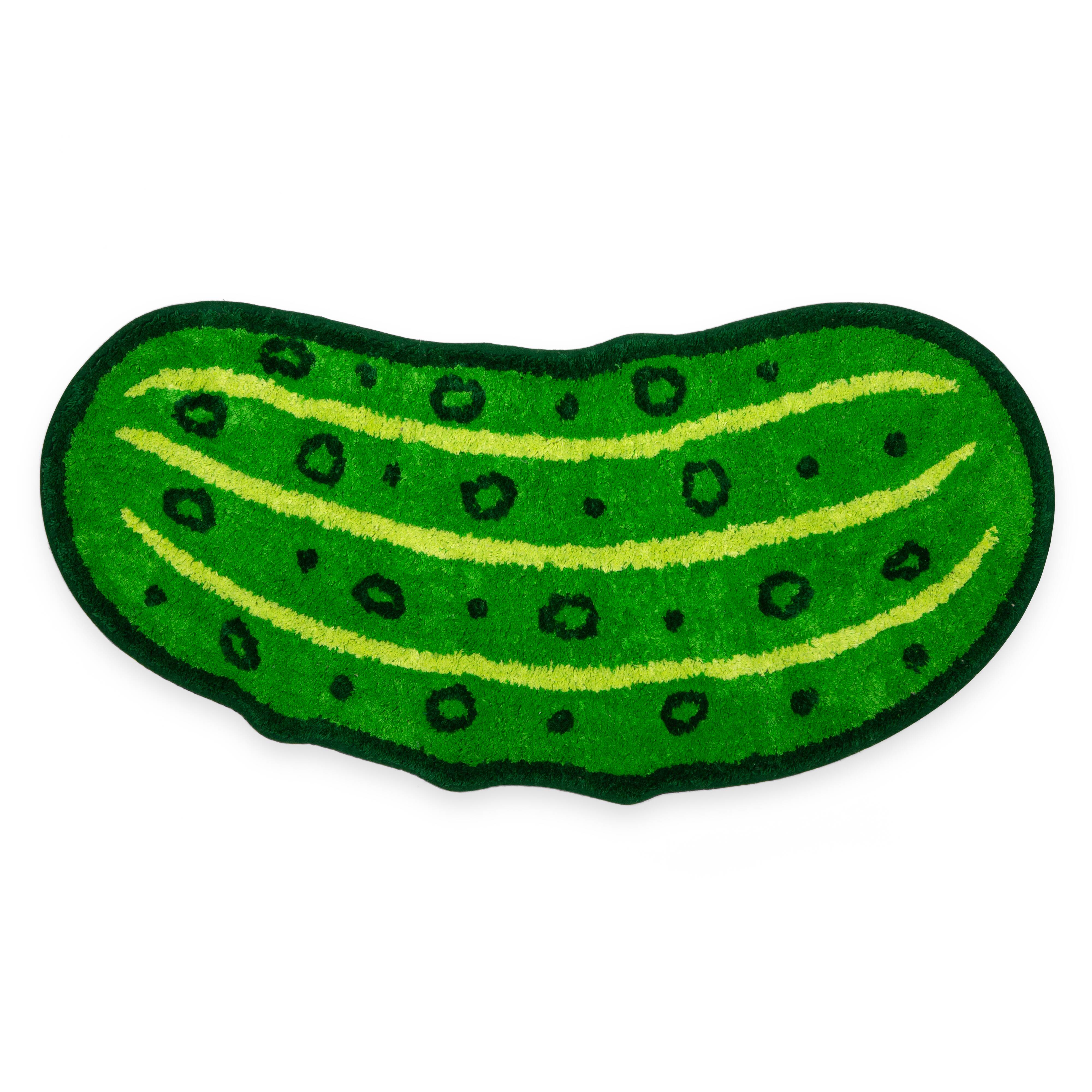 Kikkerland Pickle Bath Rug Green