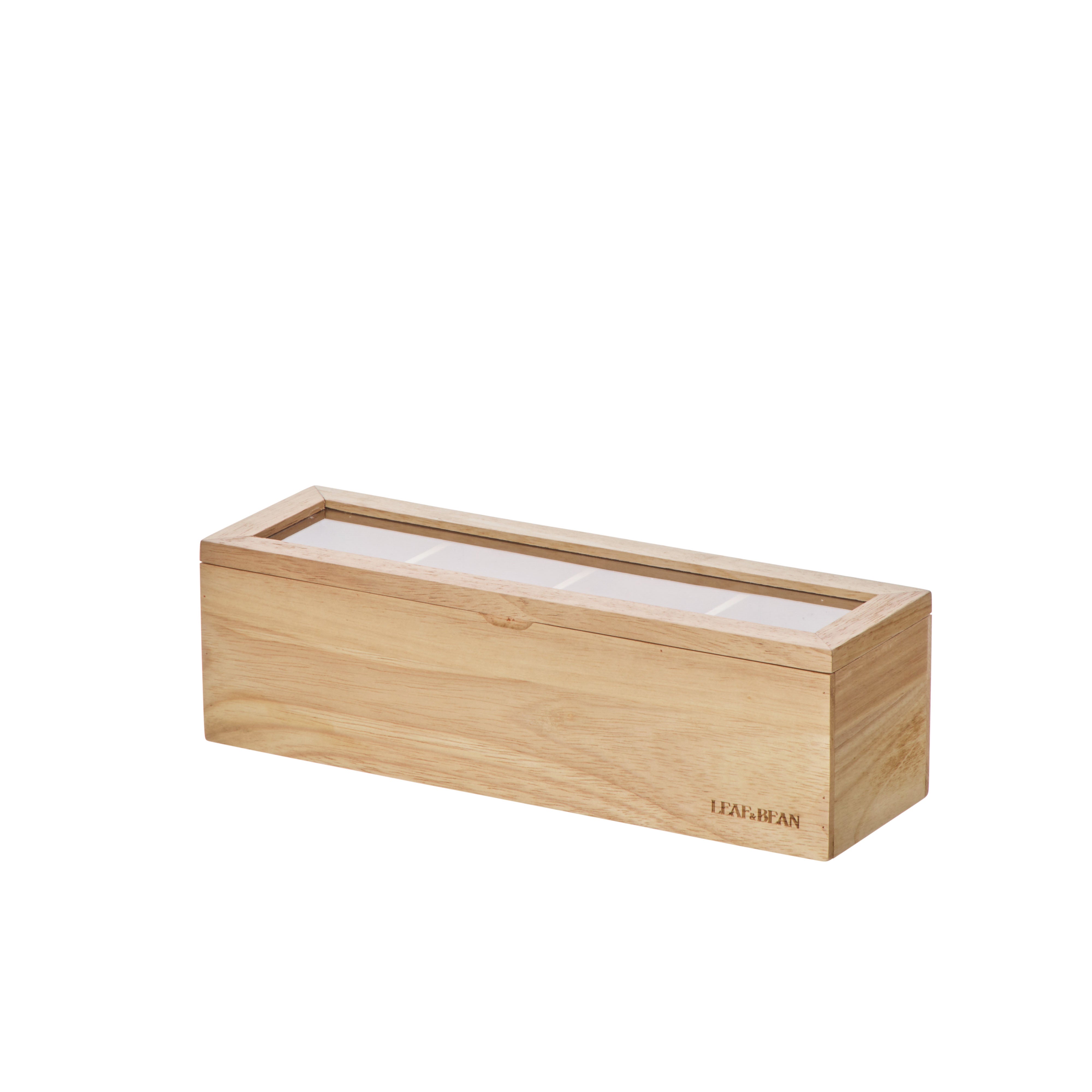 Leaf & Bean Wooden Tea Box Long Natural