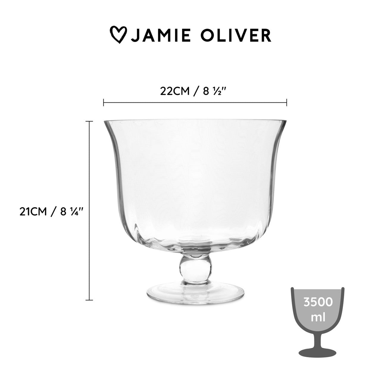 Jamie Oliver Big Love 22cm Showstopper Bowl Clear Glass