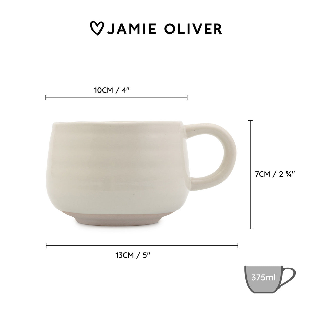Jamie Oliver Big Love 375ml Cosy Cuppa Mug White