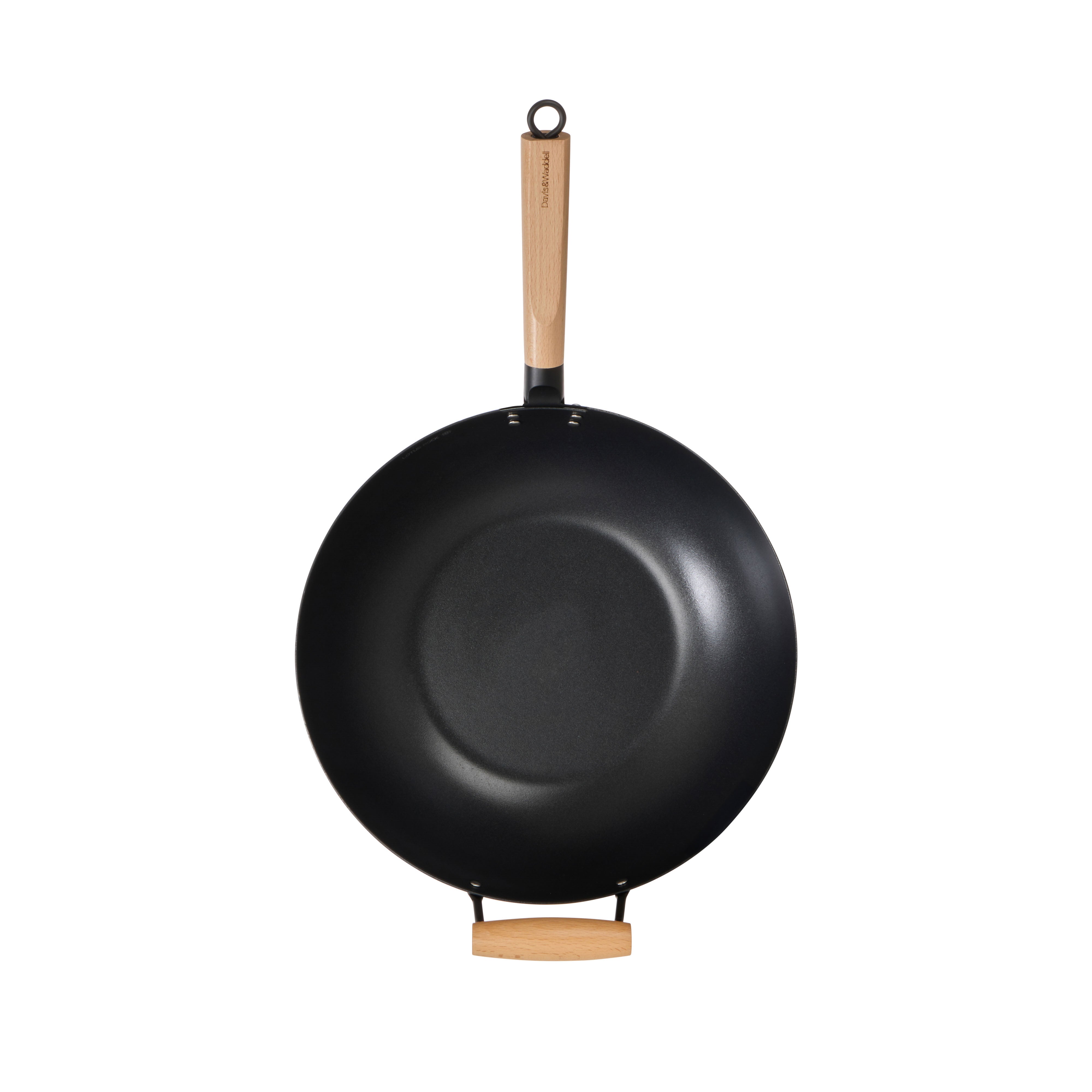 Davis & Waddell Non Stick Carbon Steel Wok 35cm Black