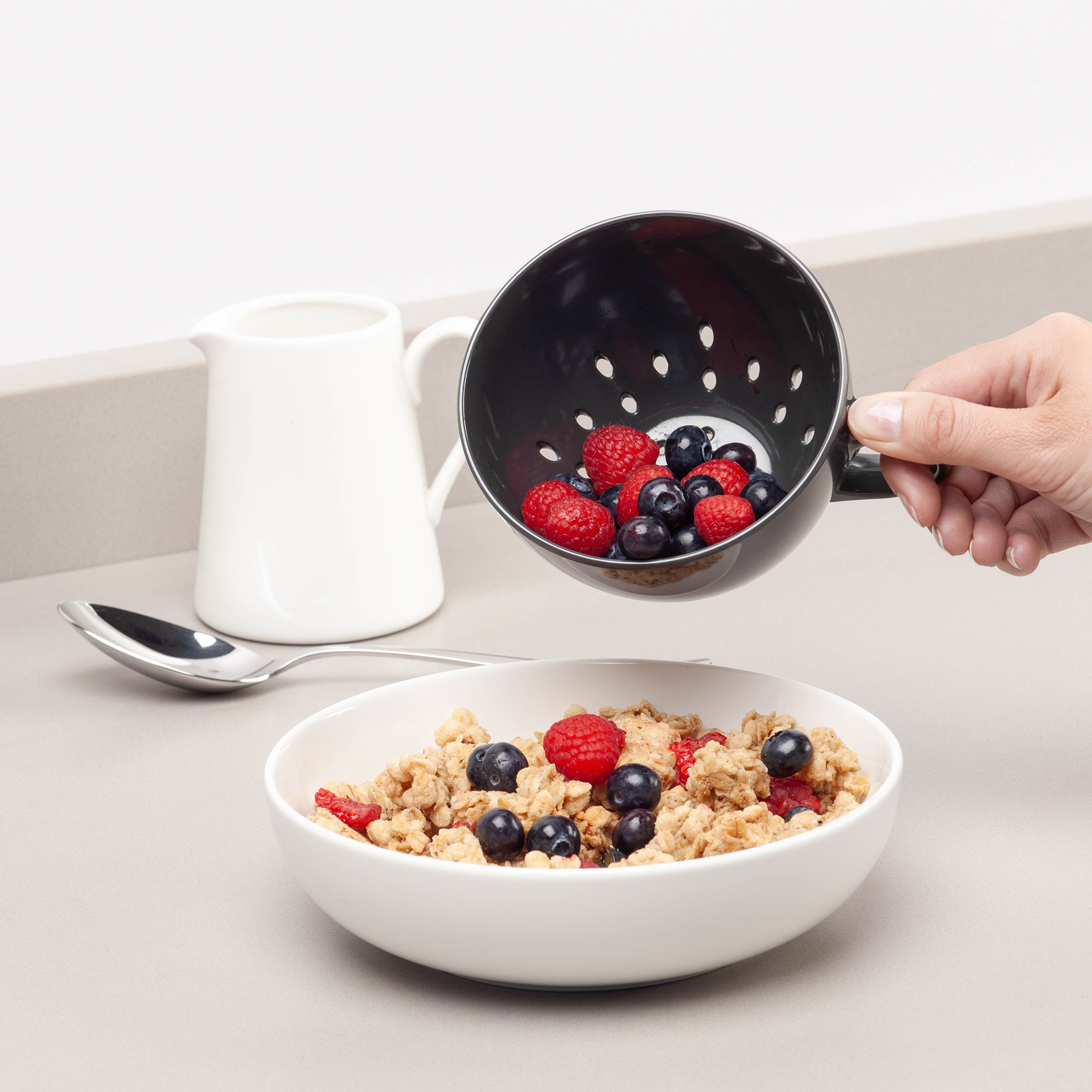 Zeal Keep It Handy Berry Colander Dark Grey