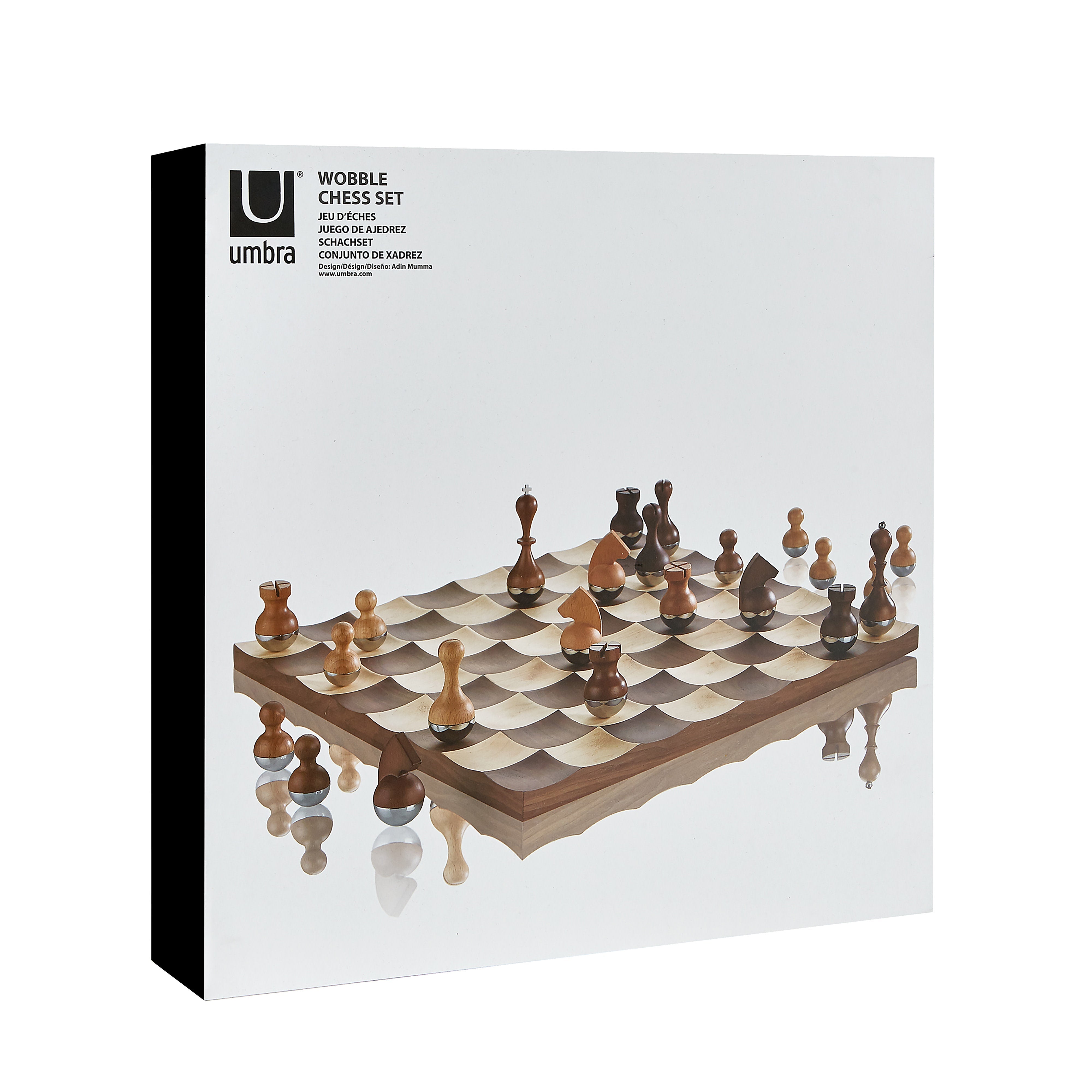 Umbra Wobble Chess Set Maple & Walnut