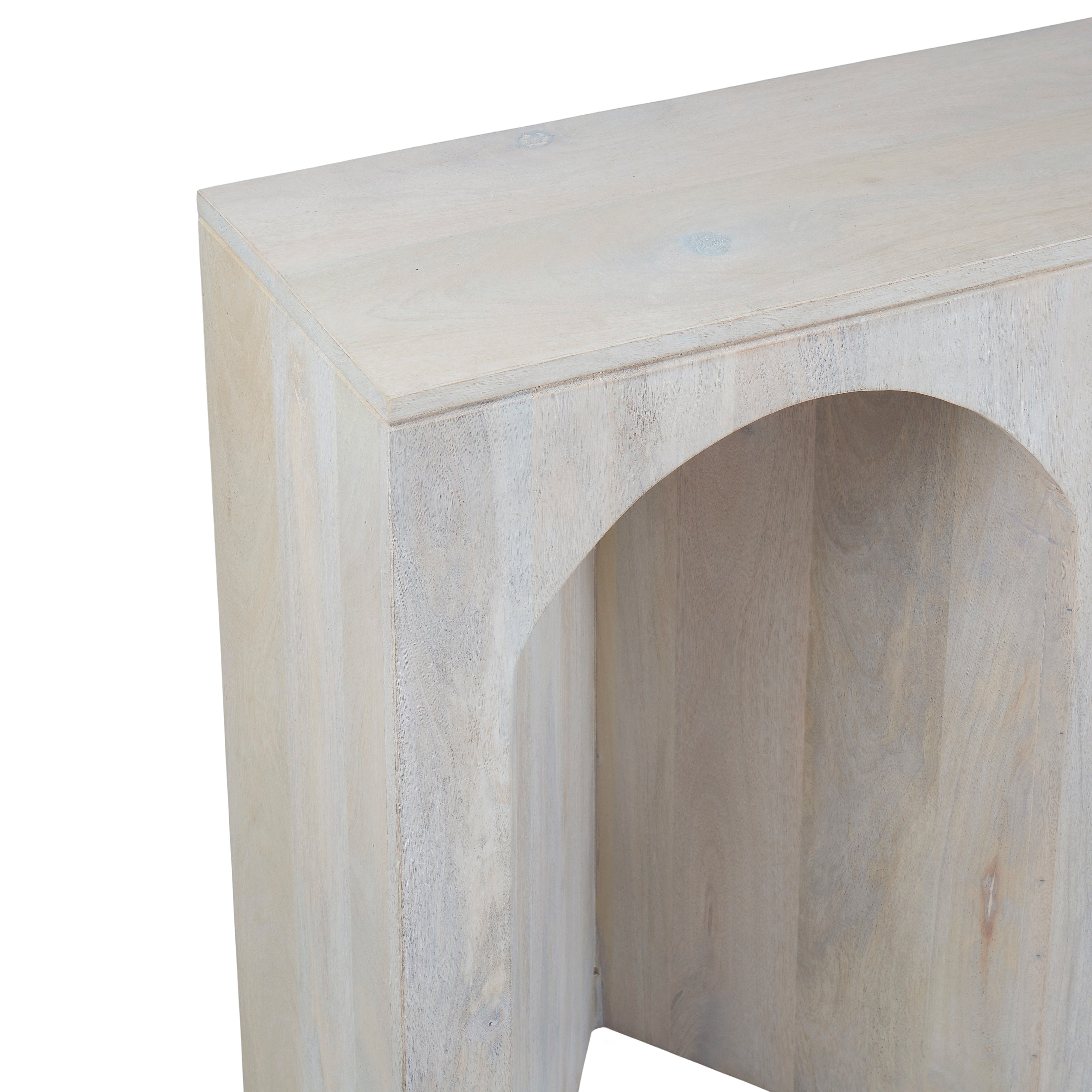 Amalfi Arch Wood Console Table White Wash