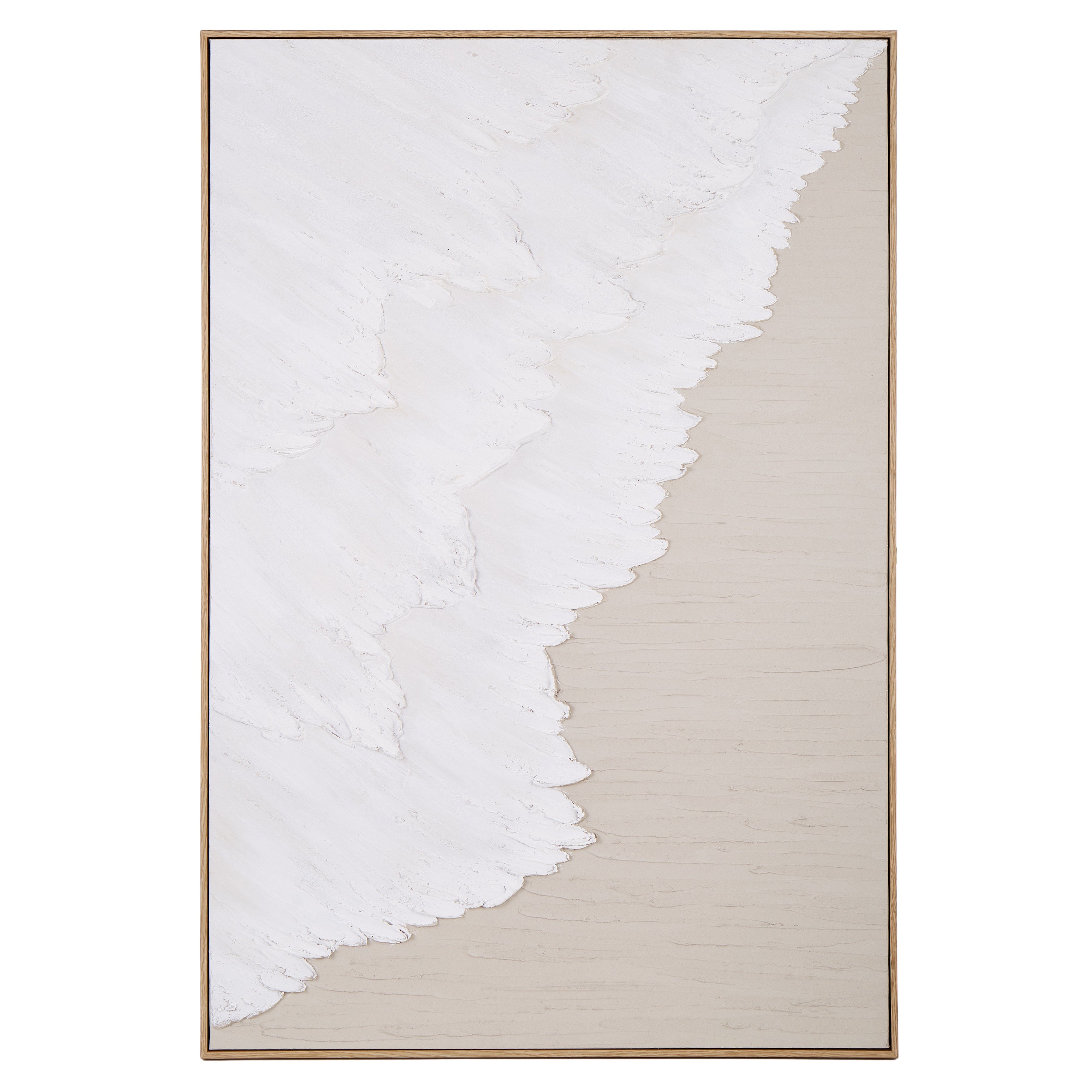 Amalfi Ava Hand Painted Wall Art White & Natural