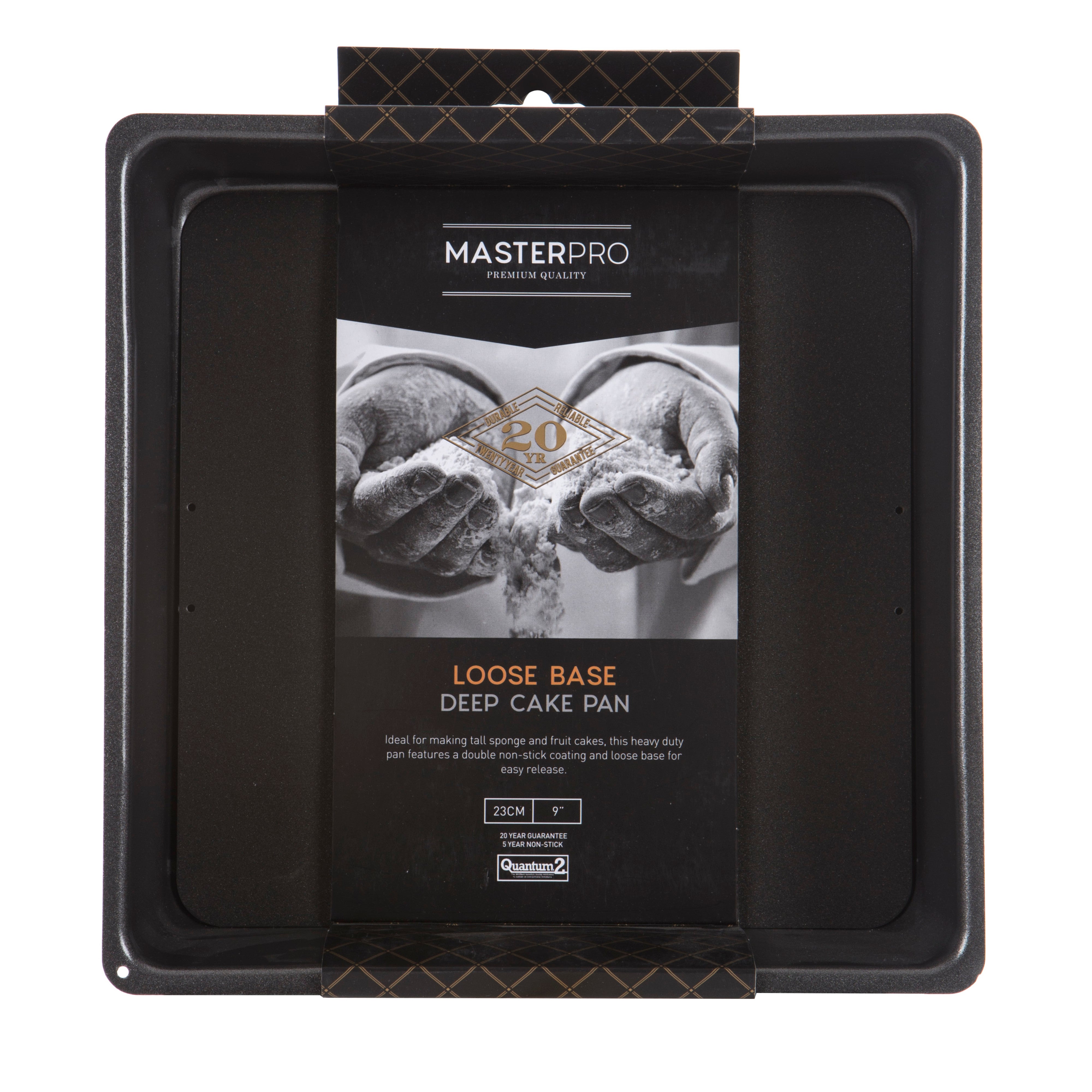 MasterPro Non-Stick Loose Base Square Deep Cake Pan 23x23cm