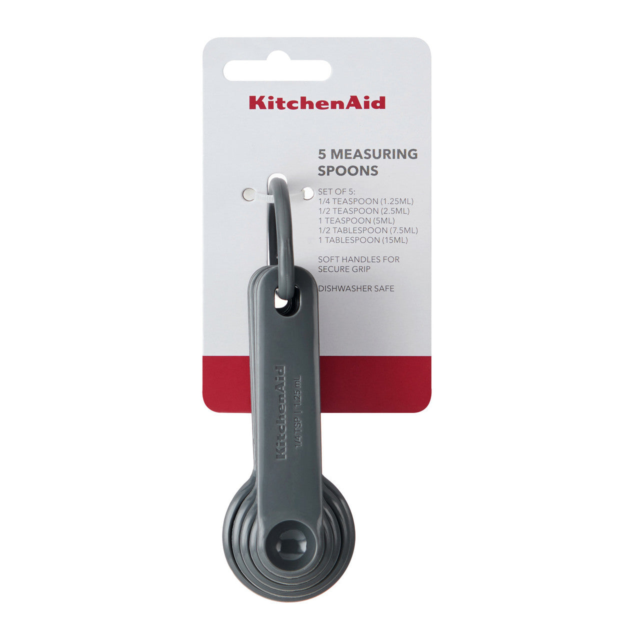 KitchenAid 5 Piece Measuring Spoon Set (Charcoal Grey)