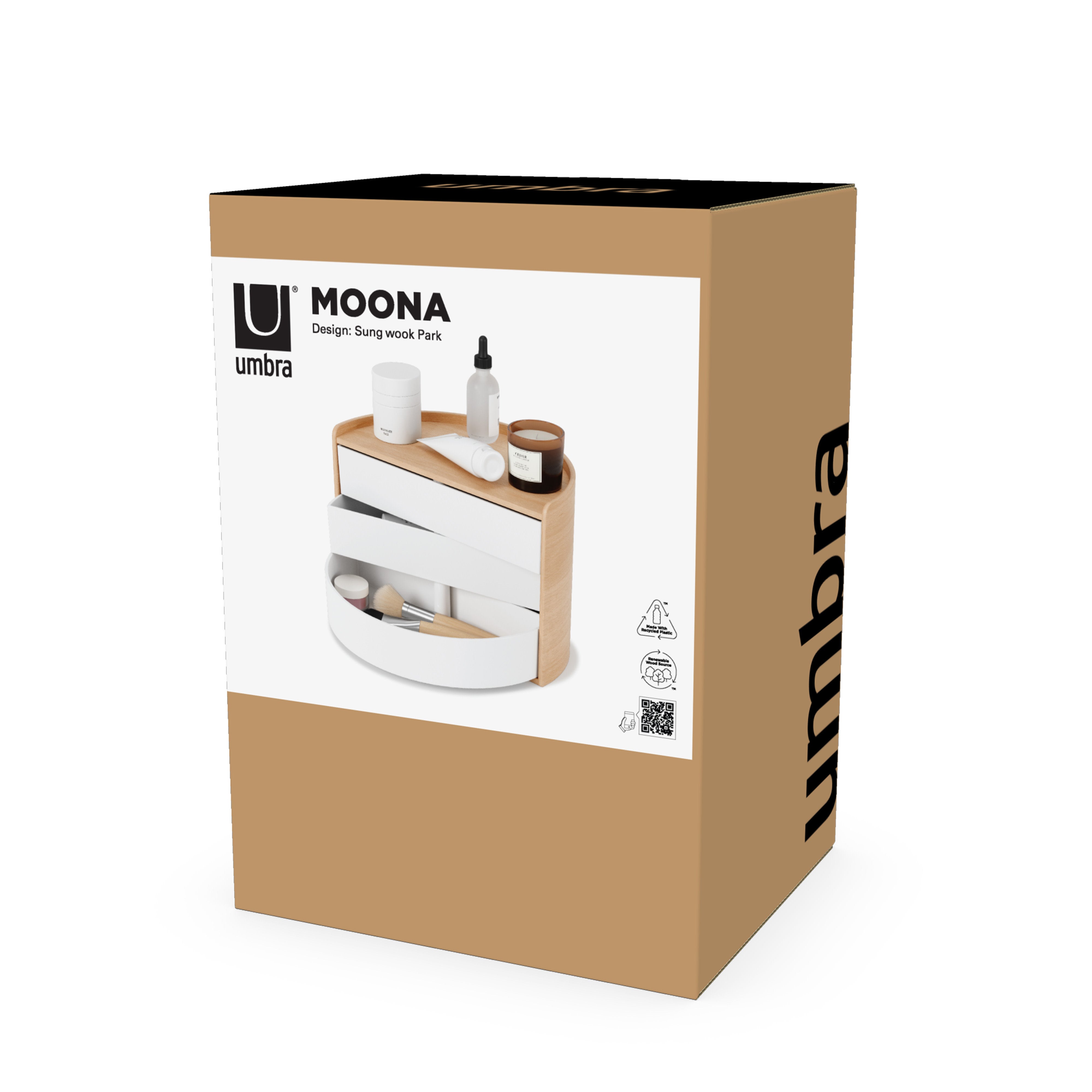 Umbra Moona Storage Box White & Natural