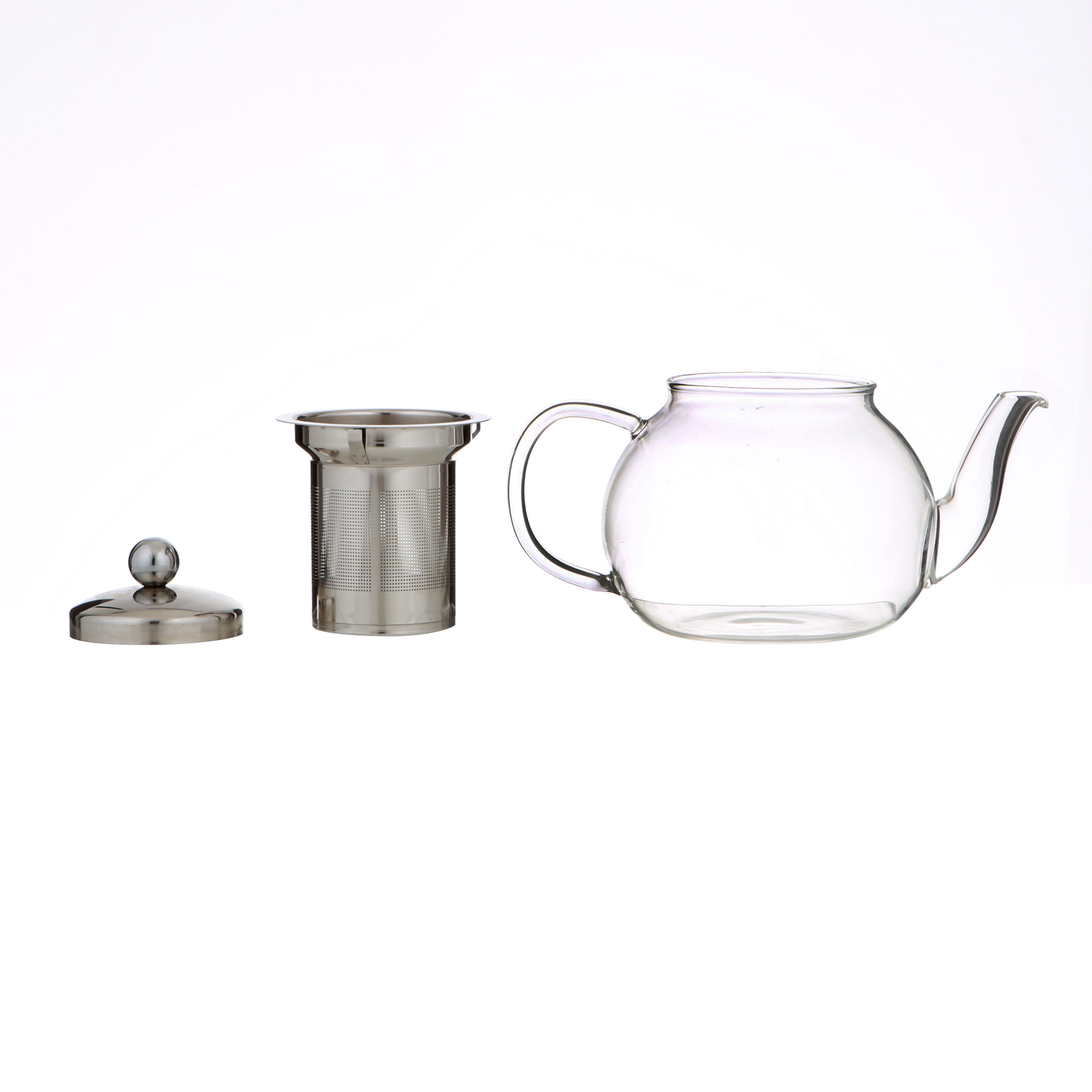 Leaf & Bean Camellia Teapot with Filter 4 Cup (800ml) Clear & Stainless Steel