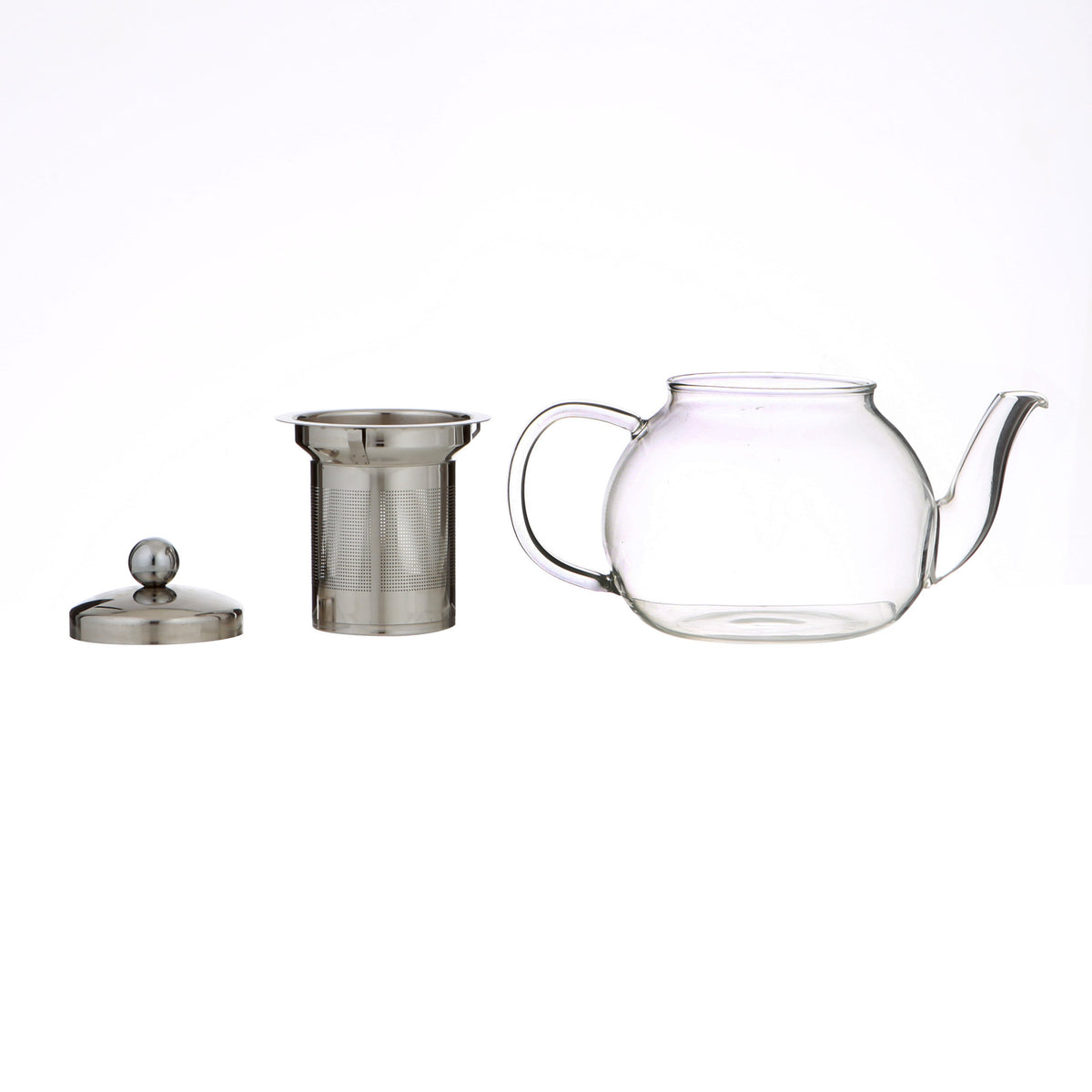 Leaf & Bean Camellia Teapot with Filter 4 Cup (800ml) Clear & Stainless Steel