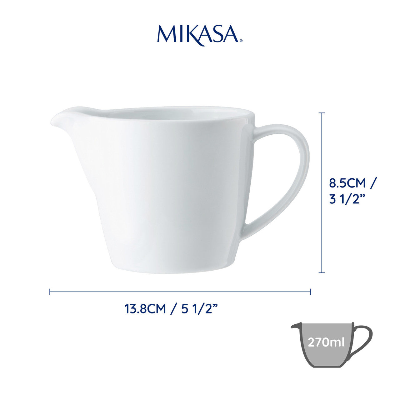Mikasa Chalk Porcelain Jug 270ml (White)