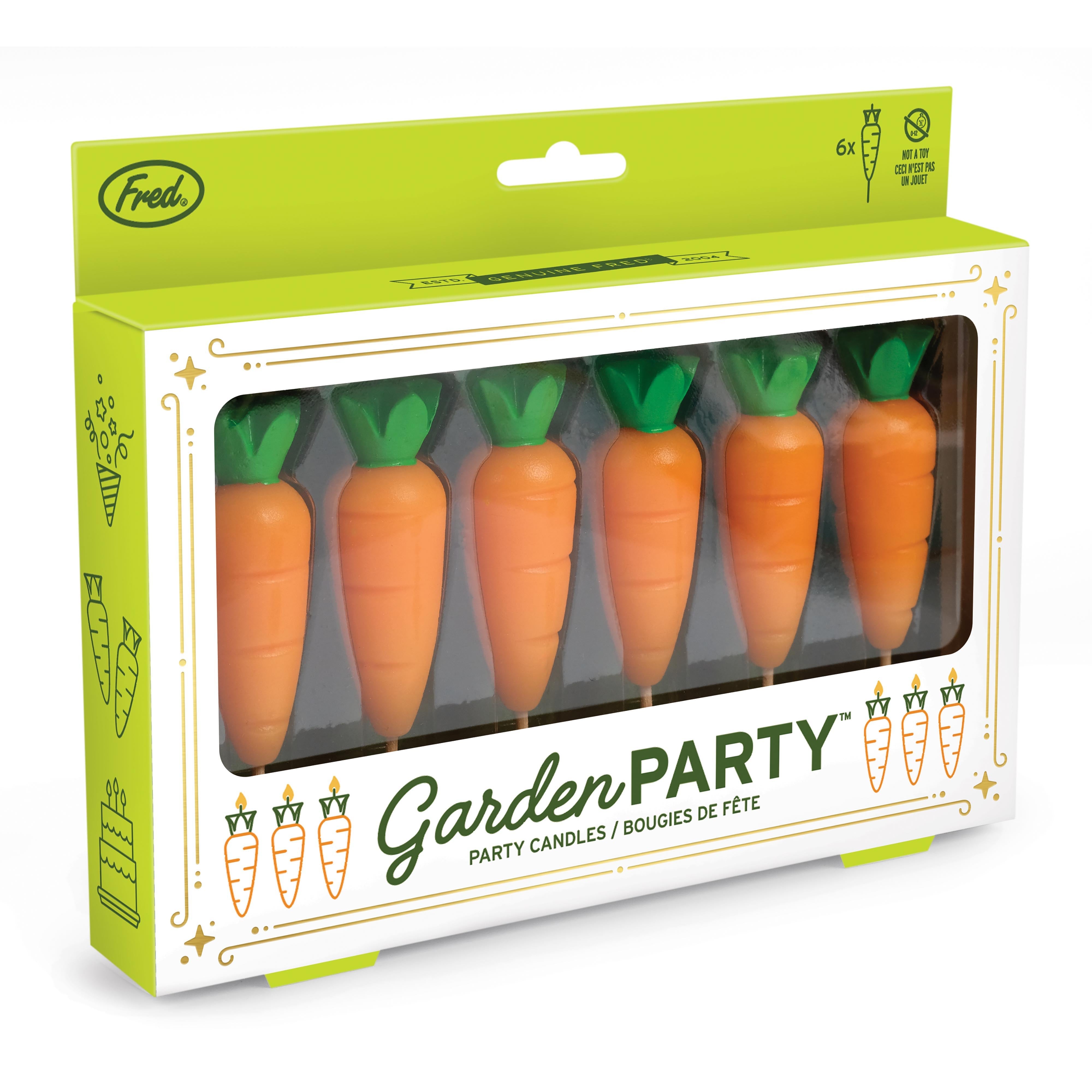 Fred Garden Party Birthday Candles-6 Piece Set Orange