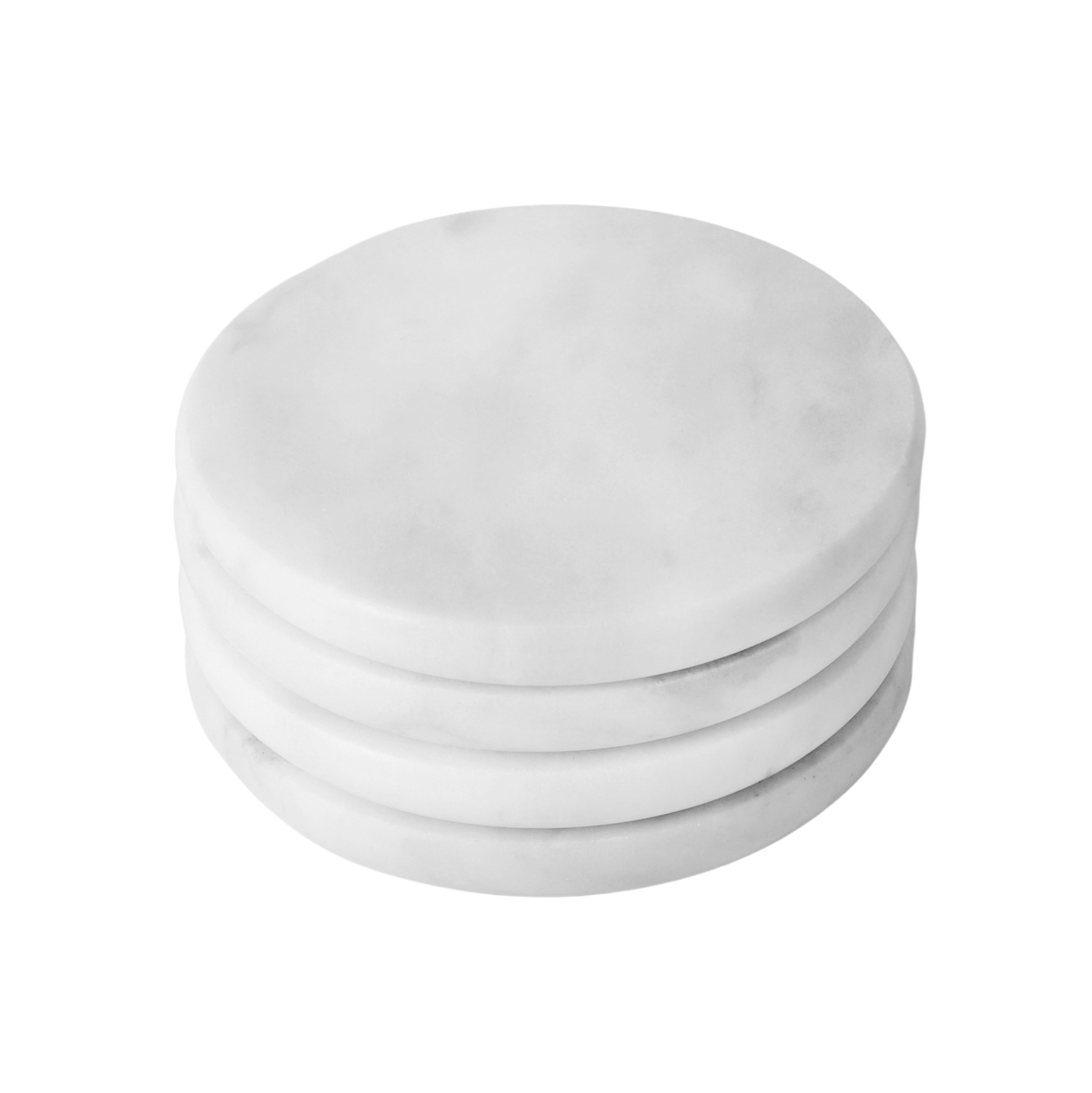 Davis & Waddell Nuvolo Marble Coaster 4 Piece Set White