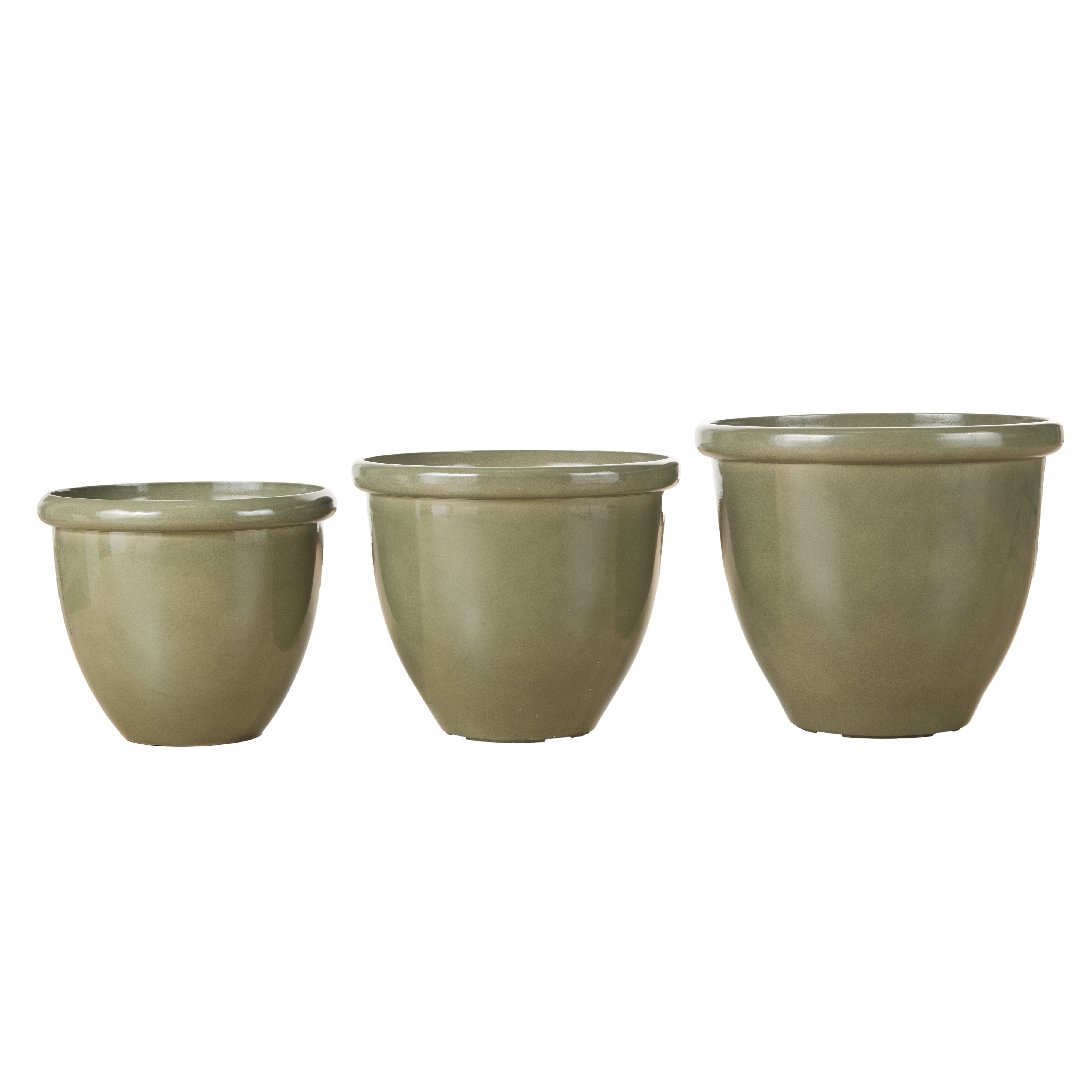 Rogue Milan Glaze Look Planter 3pcs Set Green