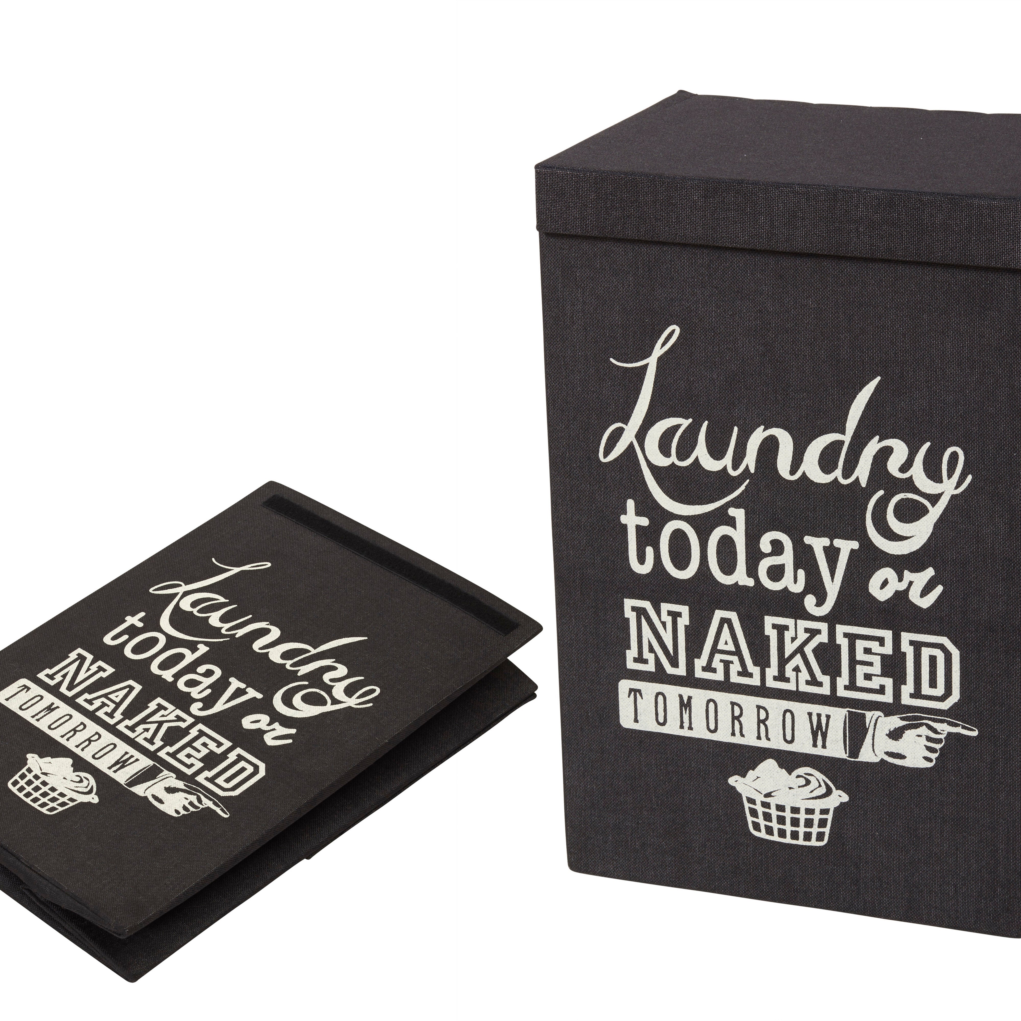Emporium Naked Tomorrow Laundry Hamper Black & White