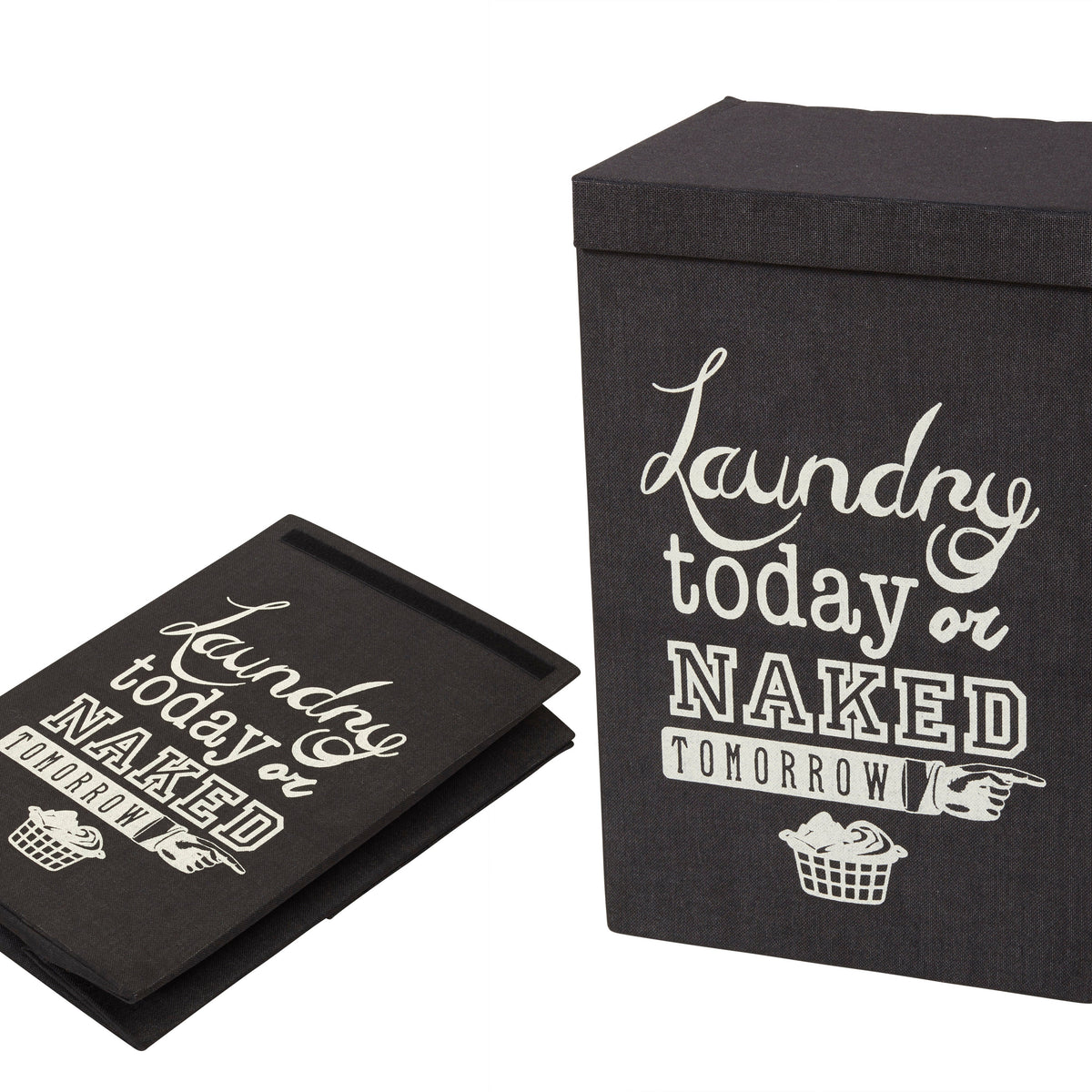 Emporium Naked Tomorrow Laundry Hamper Black & White