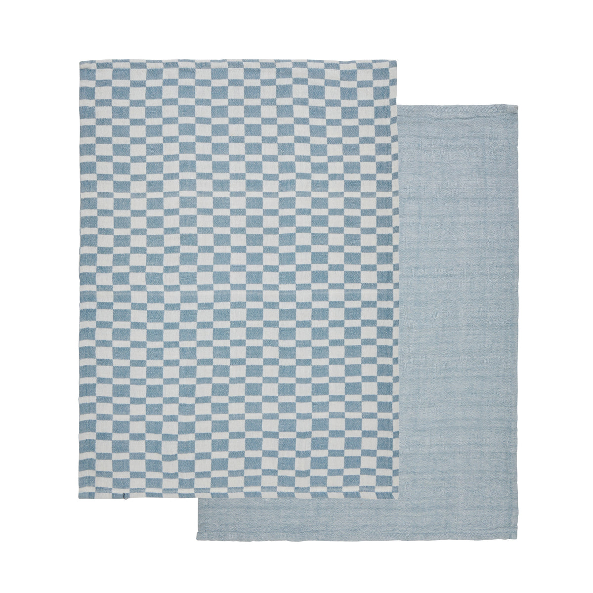 Davis & Waddell Heritage Check Cotton Tea Towel 2 Piece Set Blue & White