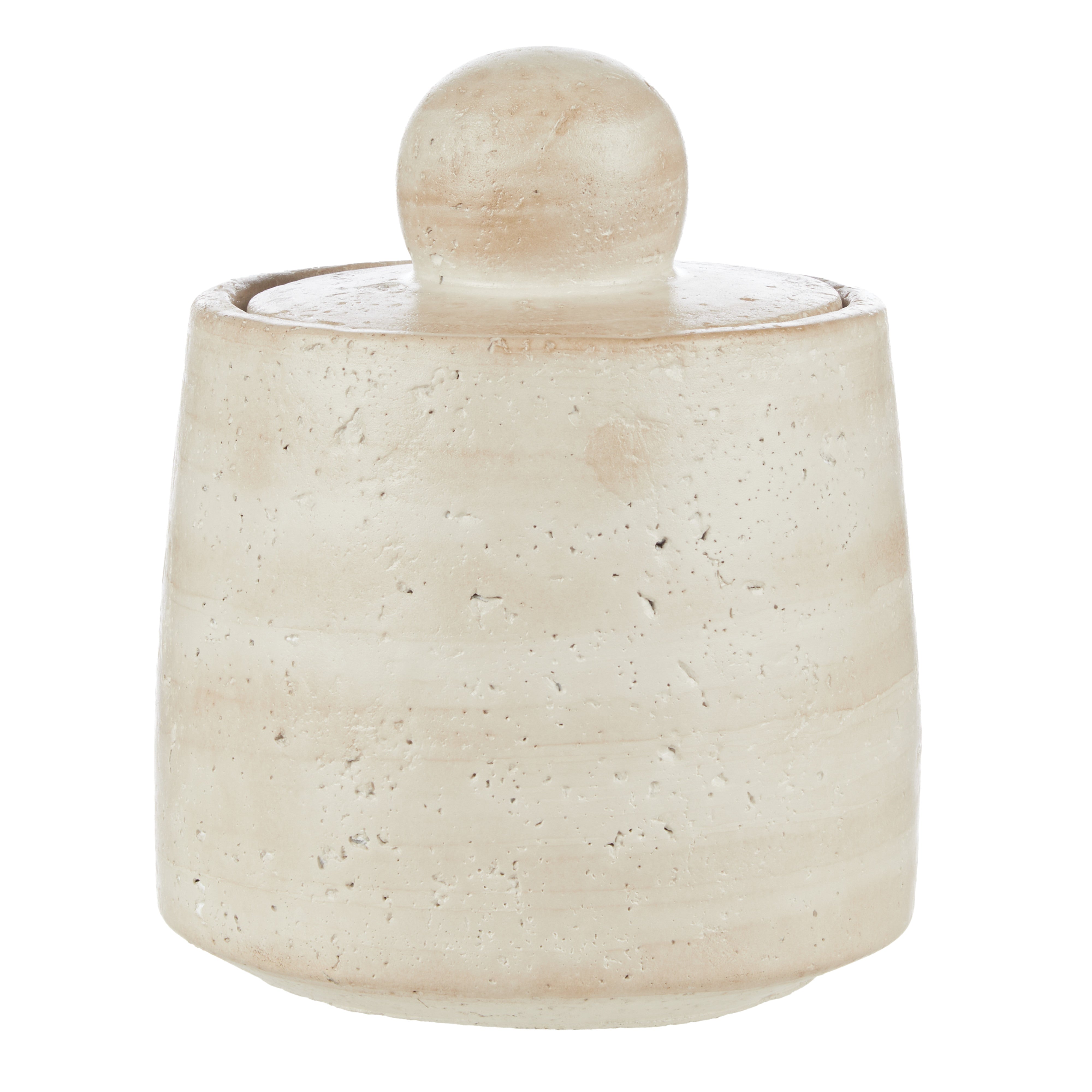 Amalfi Napier Canister Small Travertine