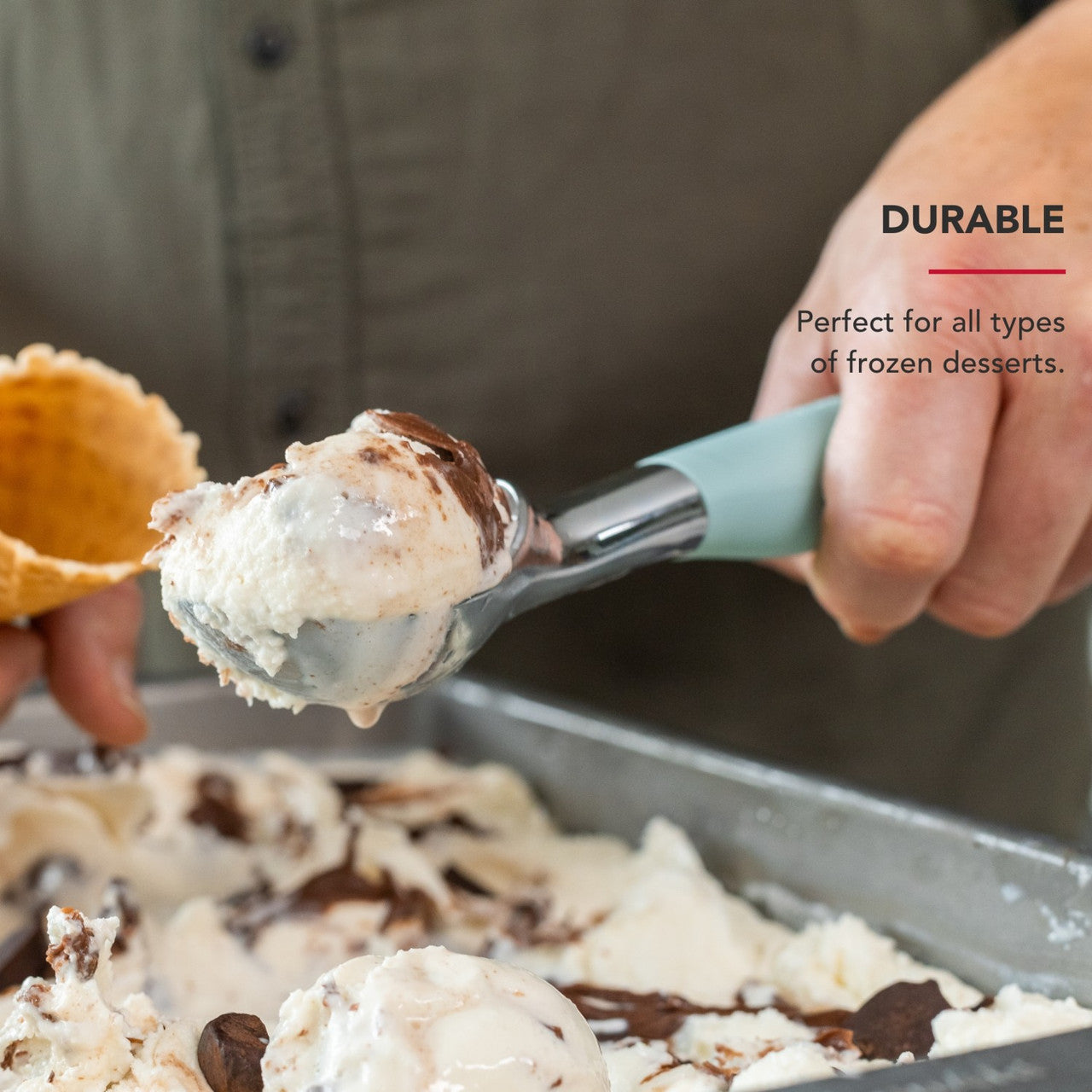 KitchenAid Soft Grip Ice Cream Scoop (Mineral Water)