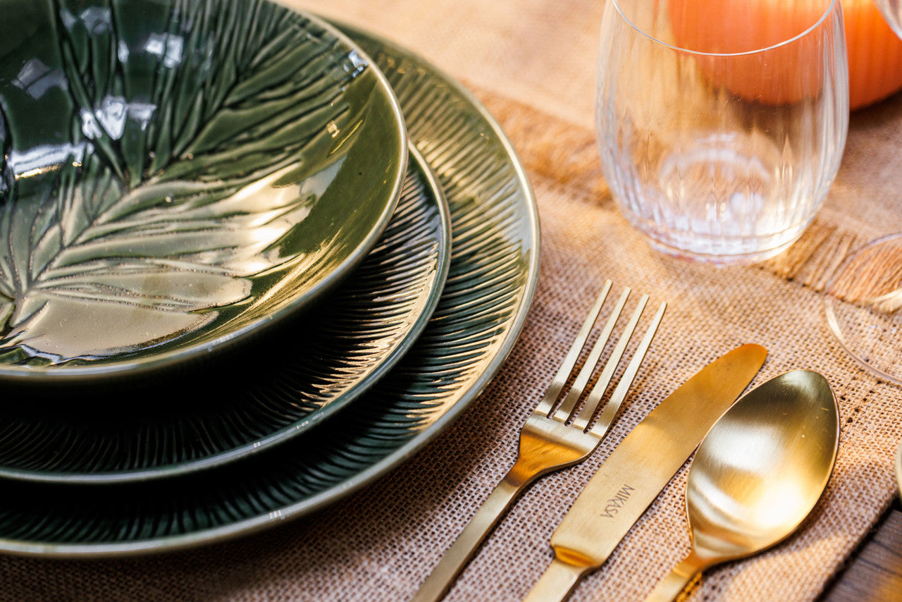 Mikasa Jardin Stoneware Pasta Bowl Set 4 Piece 20cm (Green)