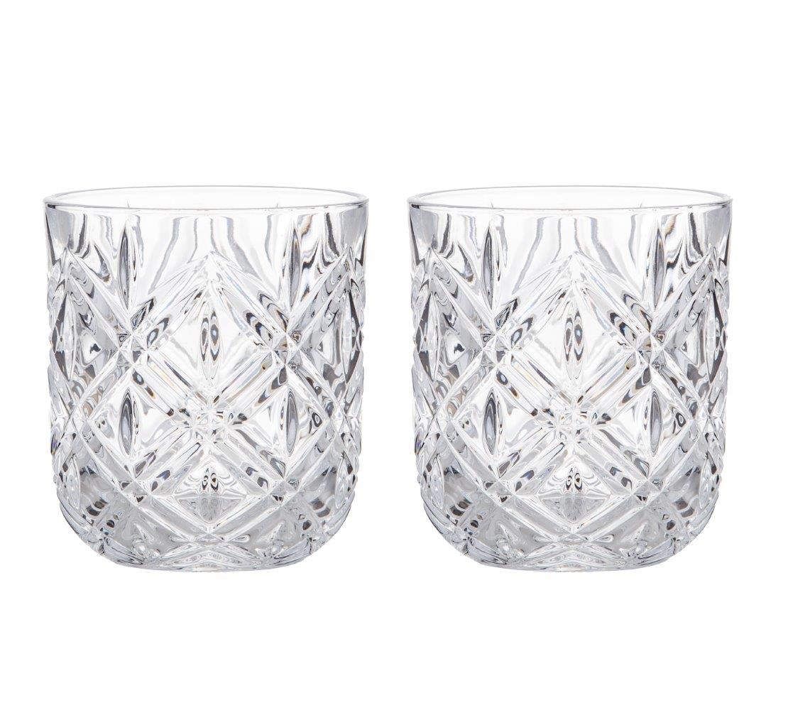 Davis & Waddell Fine Foods Deluxe Double Old-Fashioned 2 Piece Set Clear
